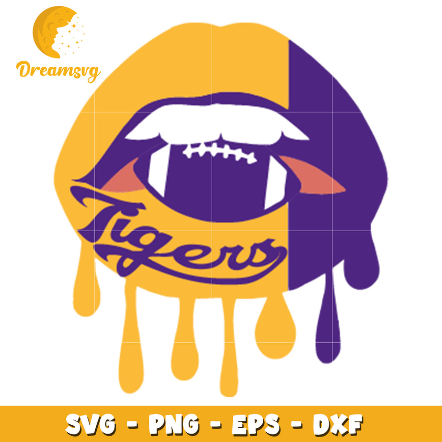 LSU Tigers Lips SVG PNG EPS DXF