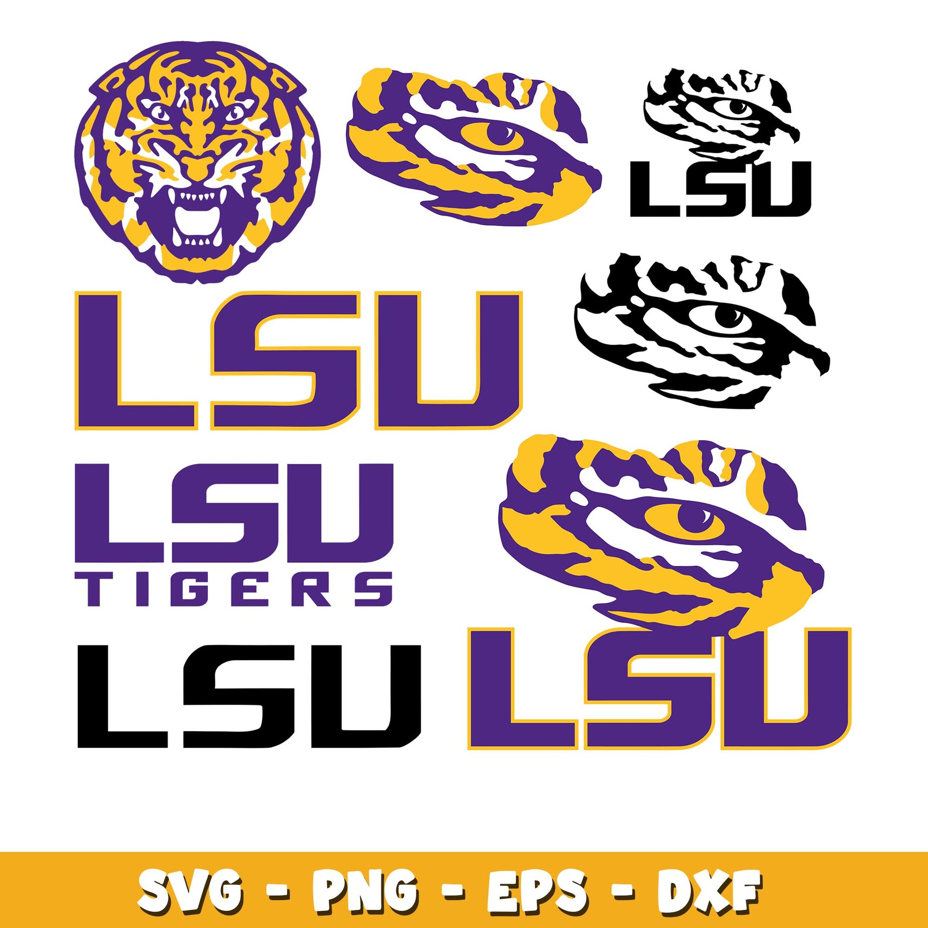 LSU Tigers Bundle svg, LSU Tigers logo svg, ncaa svg 