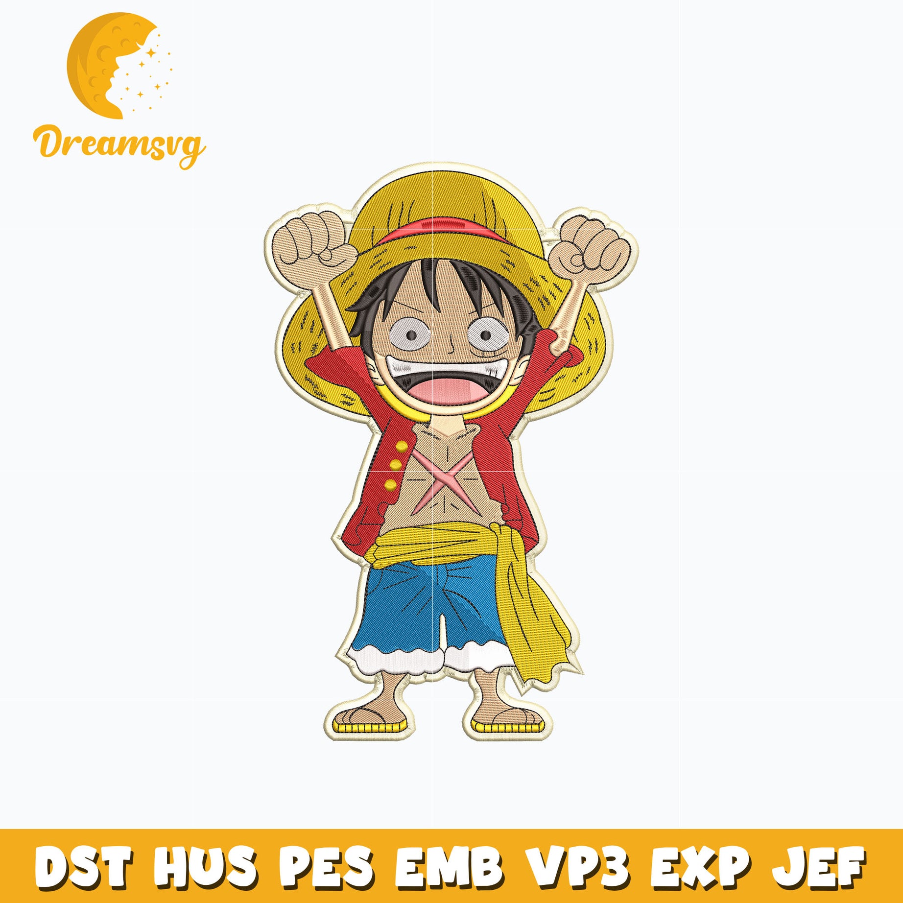 Luffy kid embroidery design