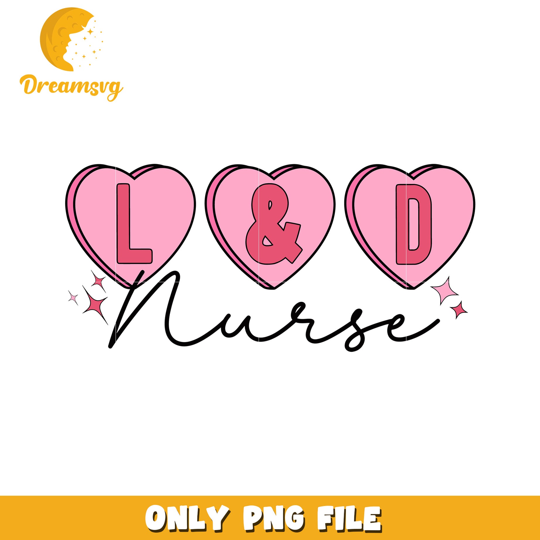 L&D Nurse Heart PNG Design