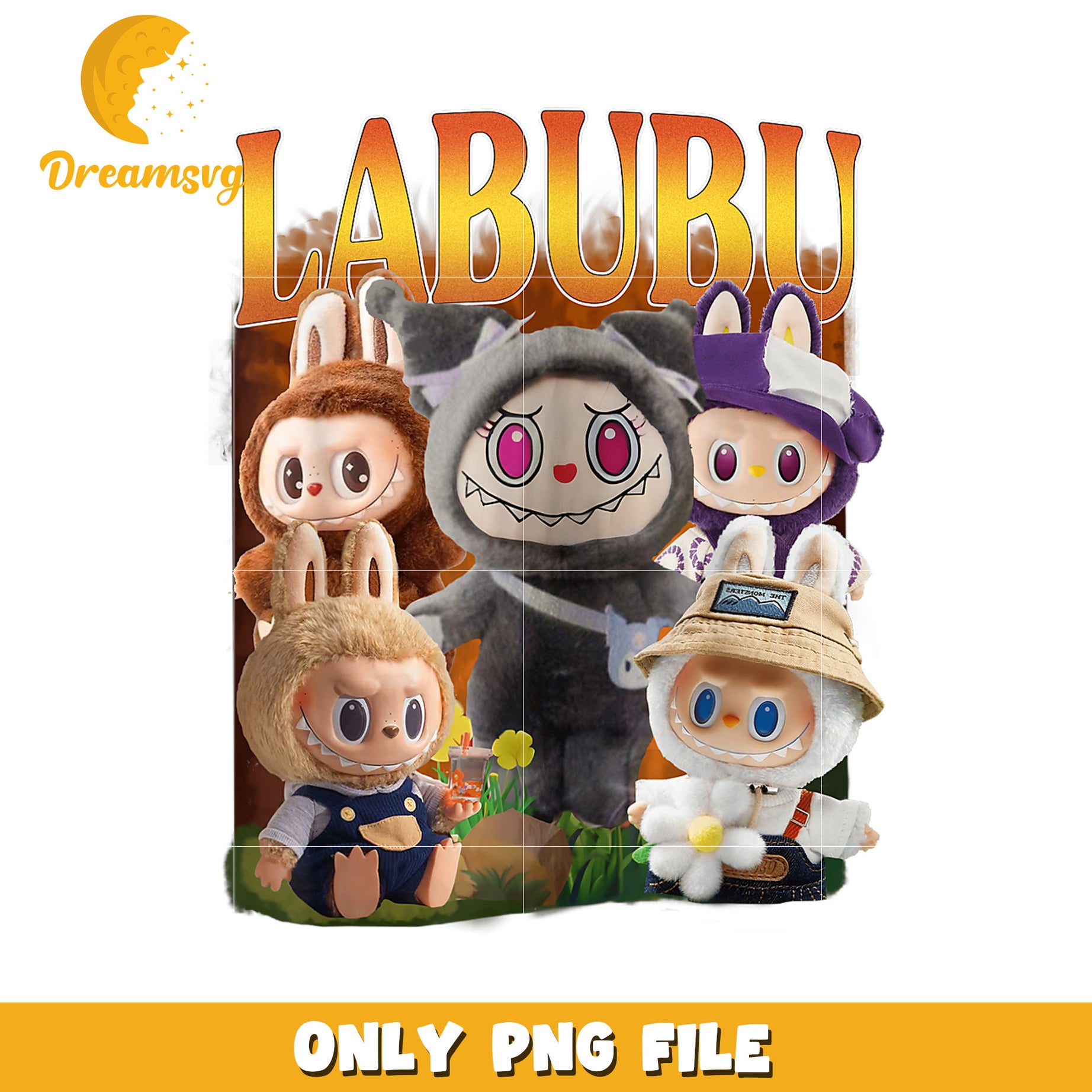 Labubu Halloween Plush PNG Sublimation Design