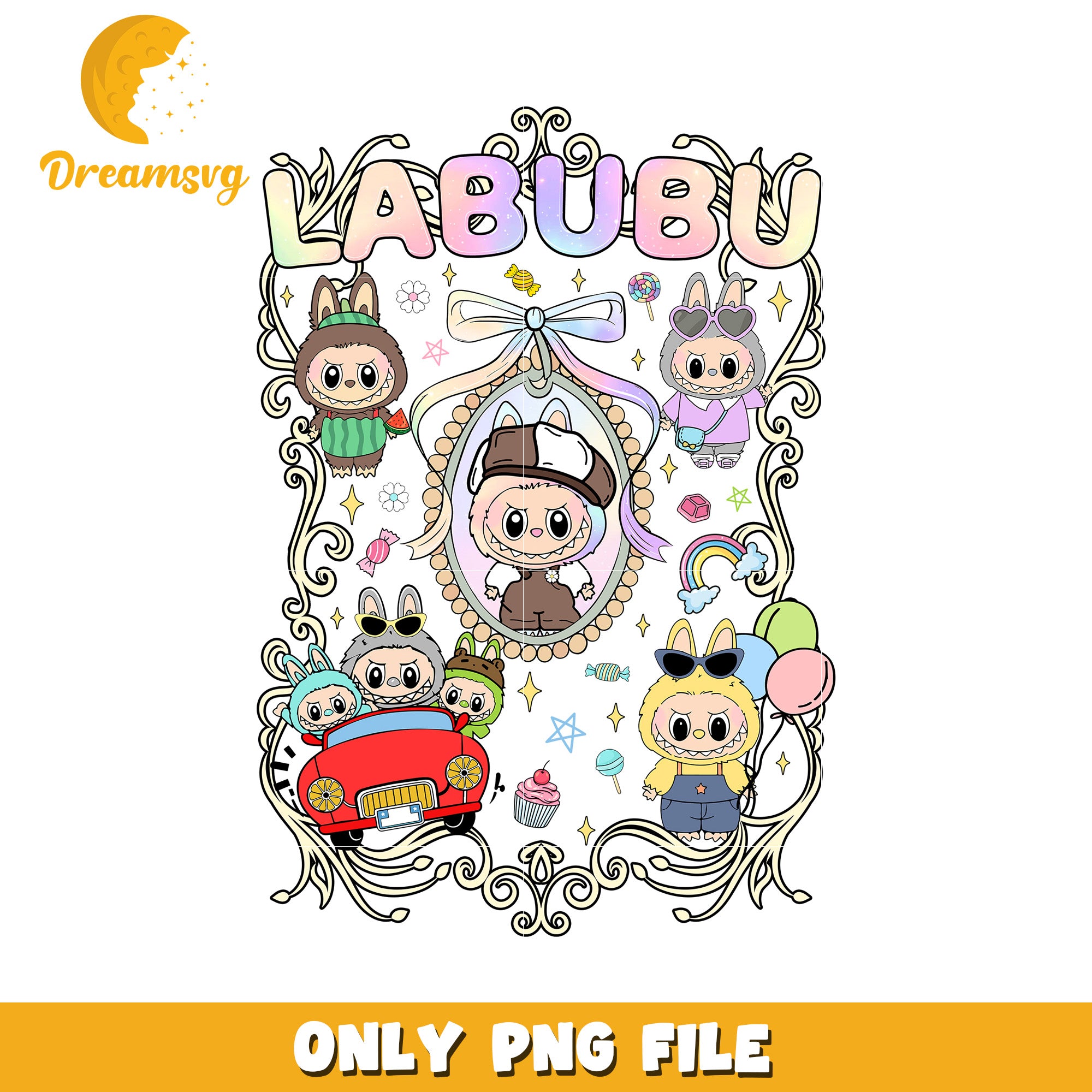 Labubu PNG, Cute Cartoon, Kawaii Clipart