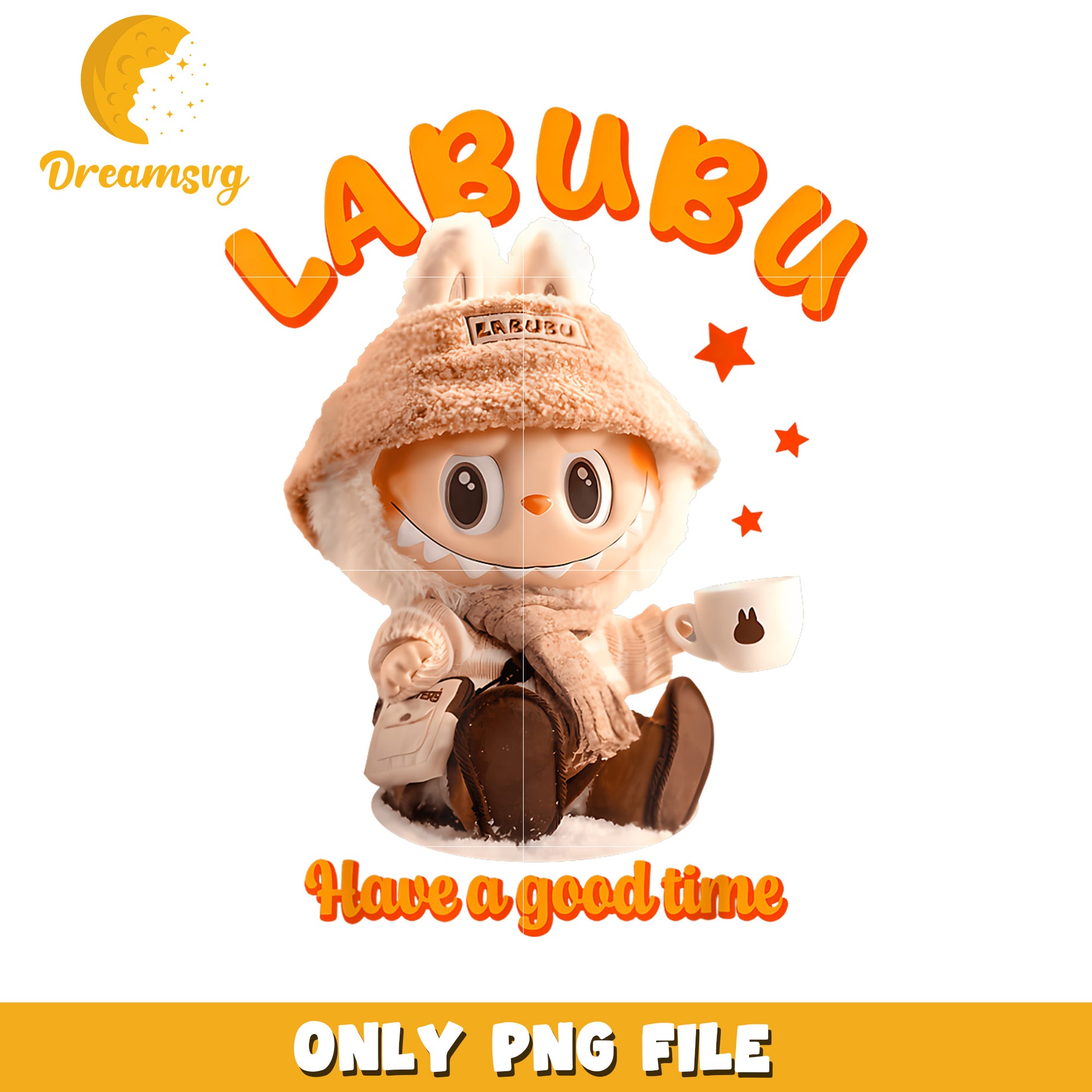 Labubu PNG, Cute Cartoon, Winter Design, Only PNG File