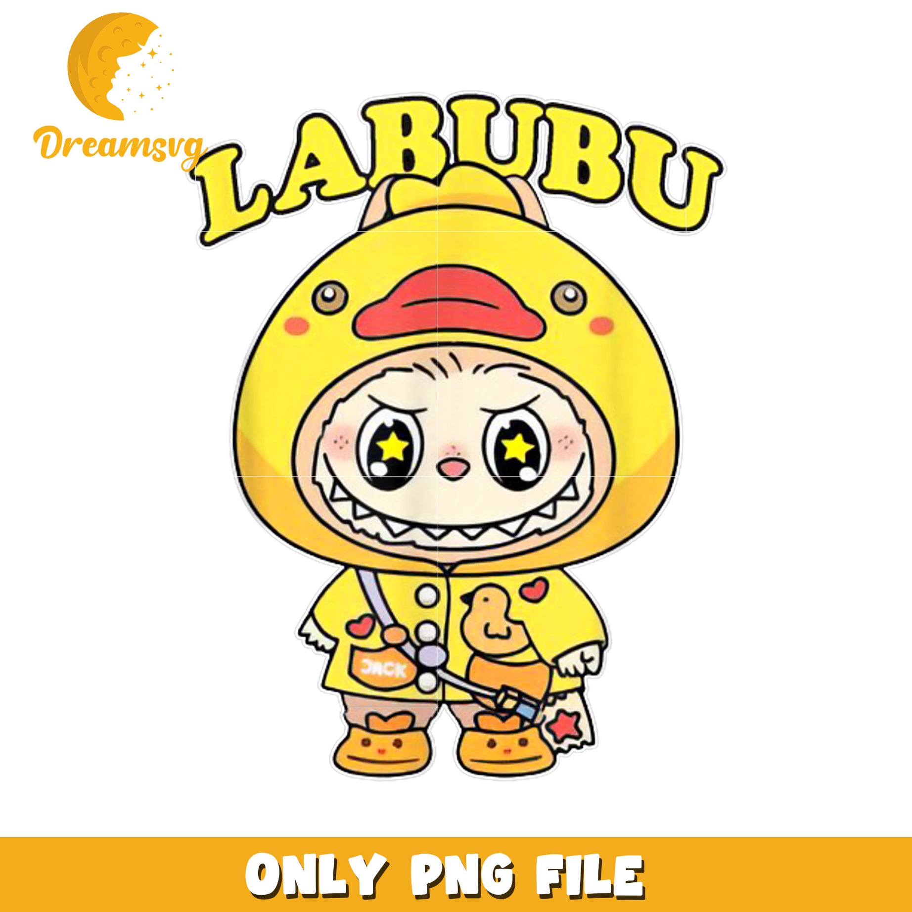 Labubu PNG, Cute Duck Costume, Cartoon Character, Digital Download