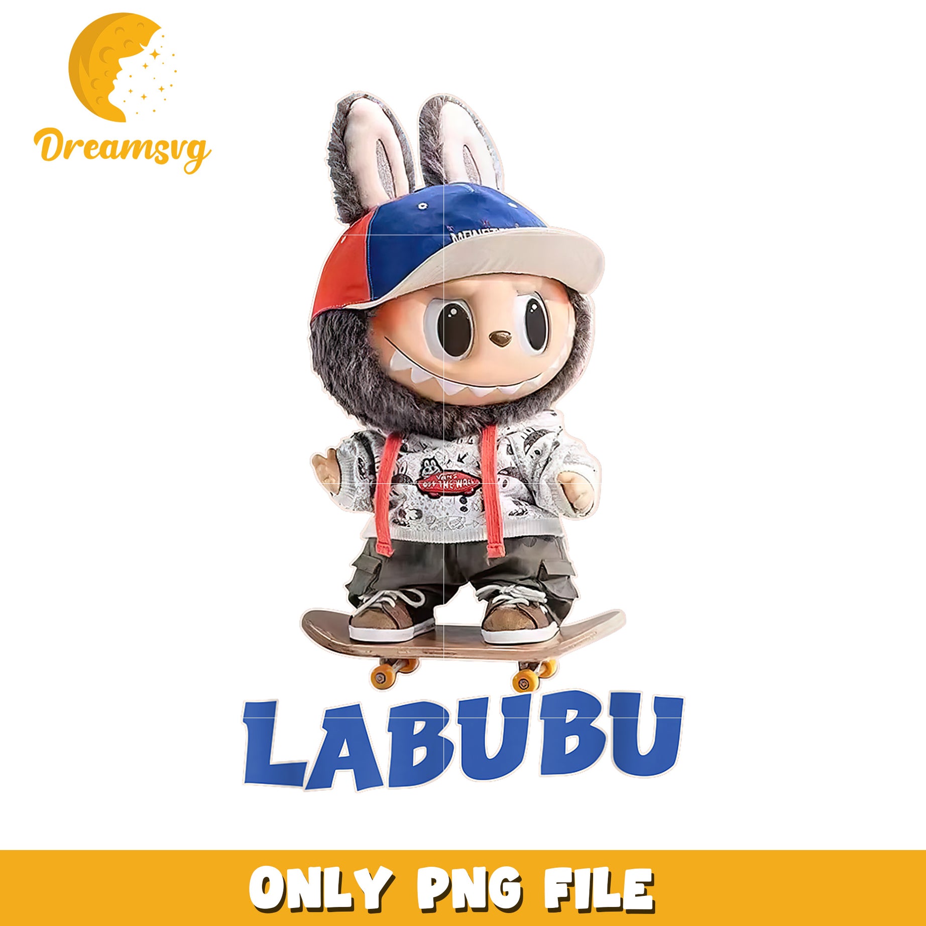 Labubu PNG, Skateboard, Cartoon, Clipart