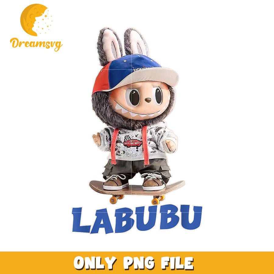 Labubu PNG, Skateboard, Cartoon, Clipart