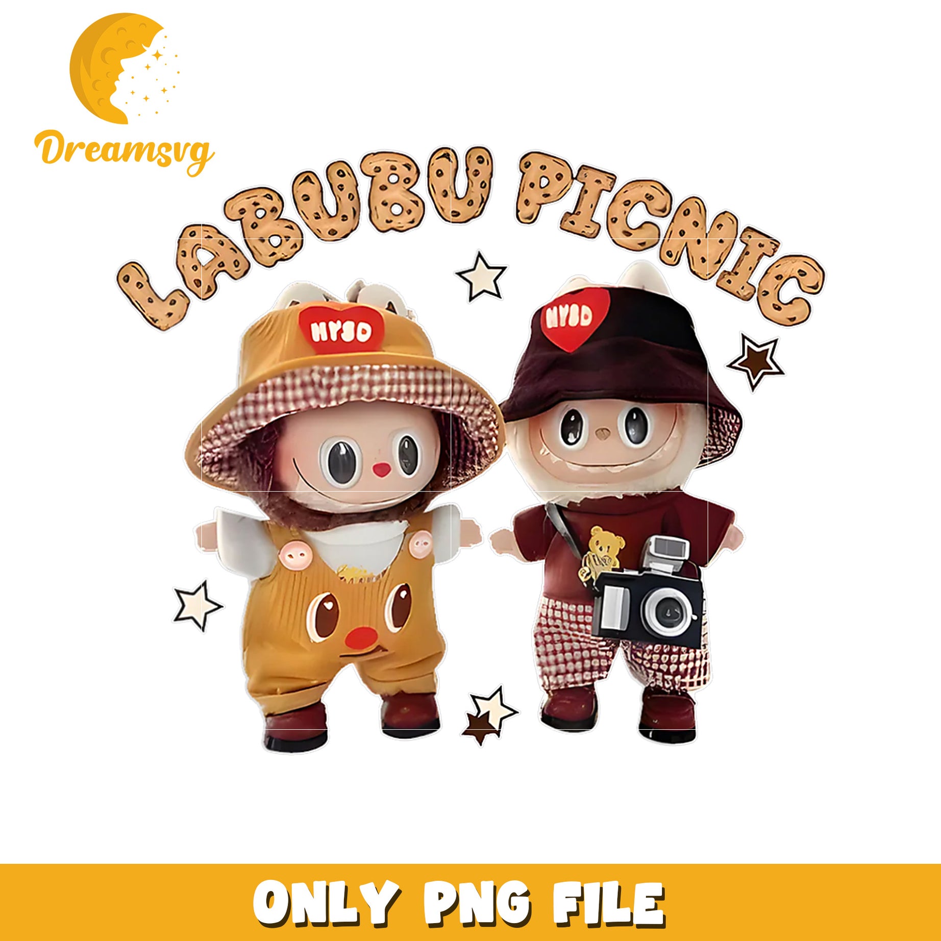 Labubu Picnic PNG, Cute Plush Toys, Digital Download