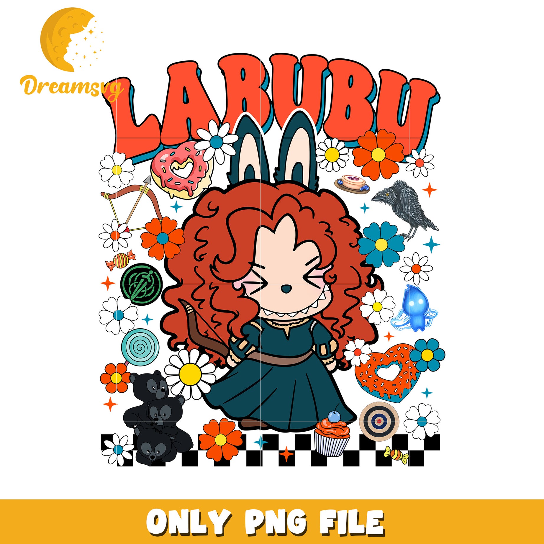 Labubu brave peincess png, popmart laubu png, cute labubu toys png