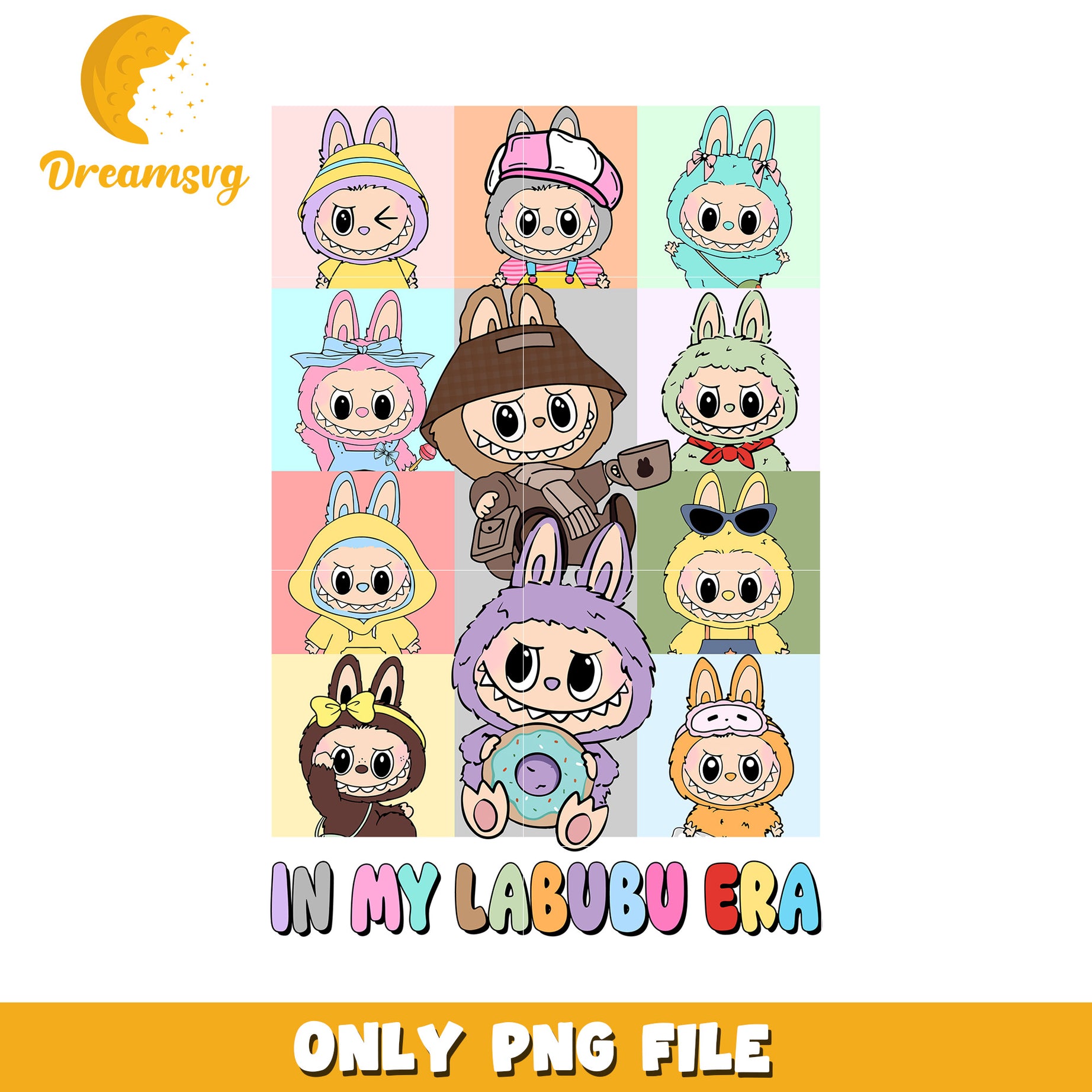 Labubu cartoon characters png, all popmart characters​ png, labubu art​ png