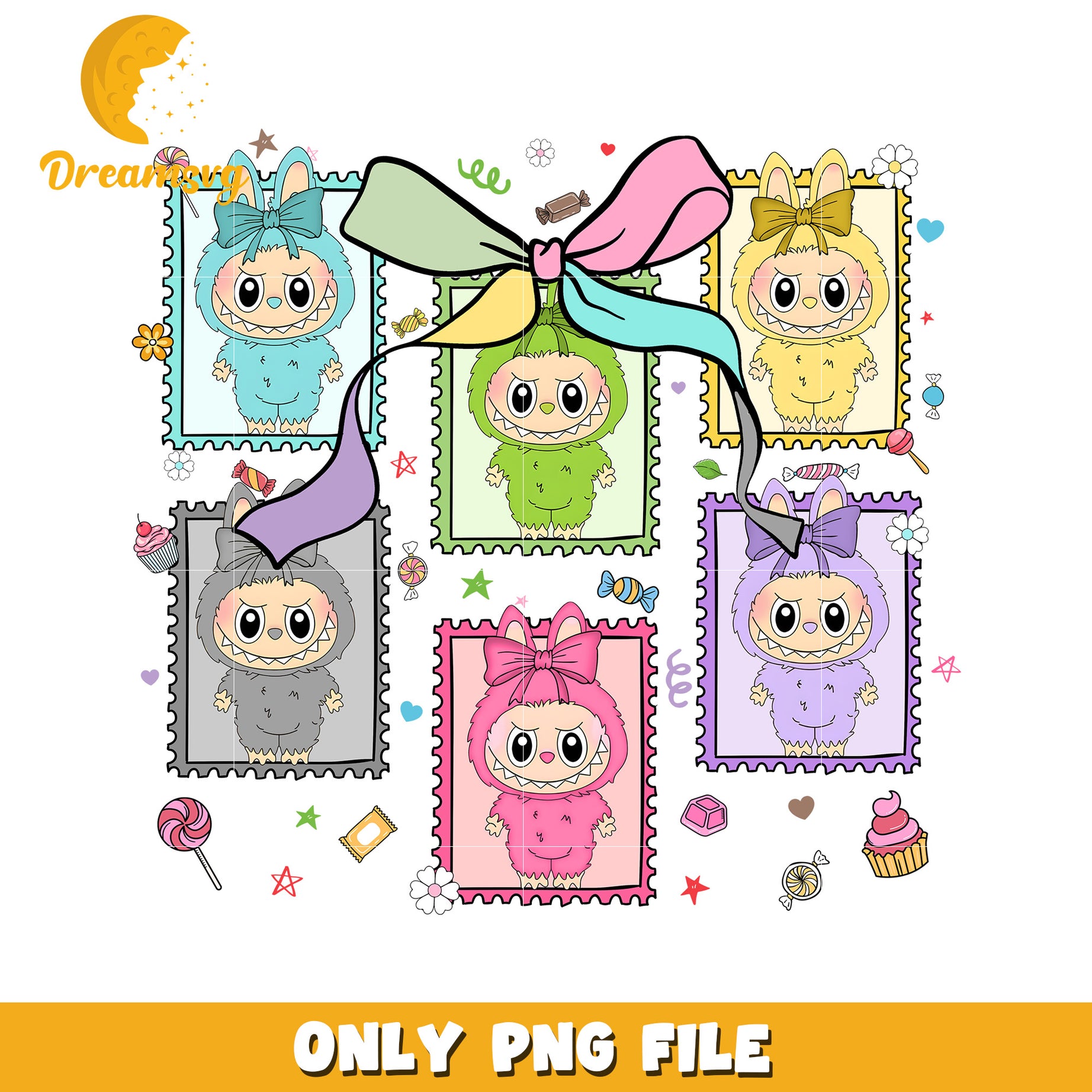 Labubu characters picture frame png, labubu keychain png, labubu dolls png