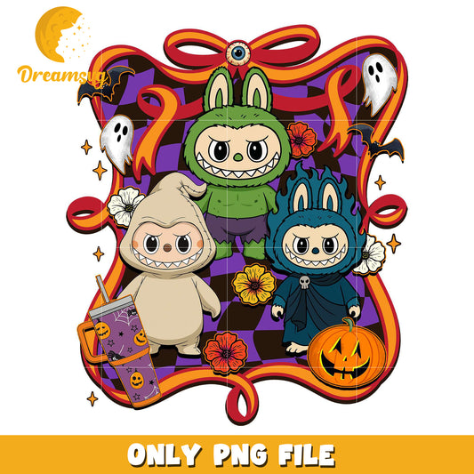 Labubu characters png, halloween cartoons​ png, halloween movies​ png