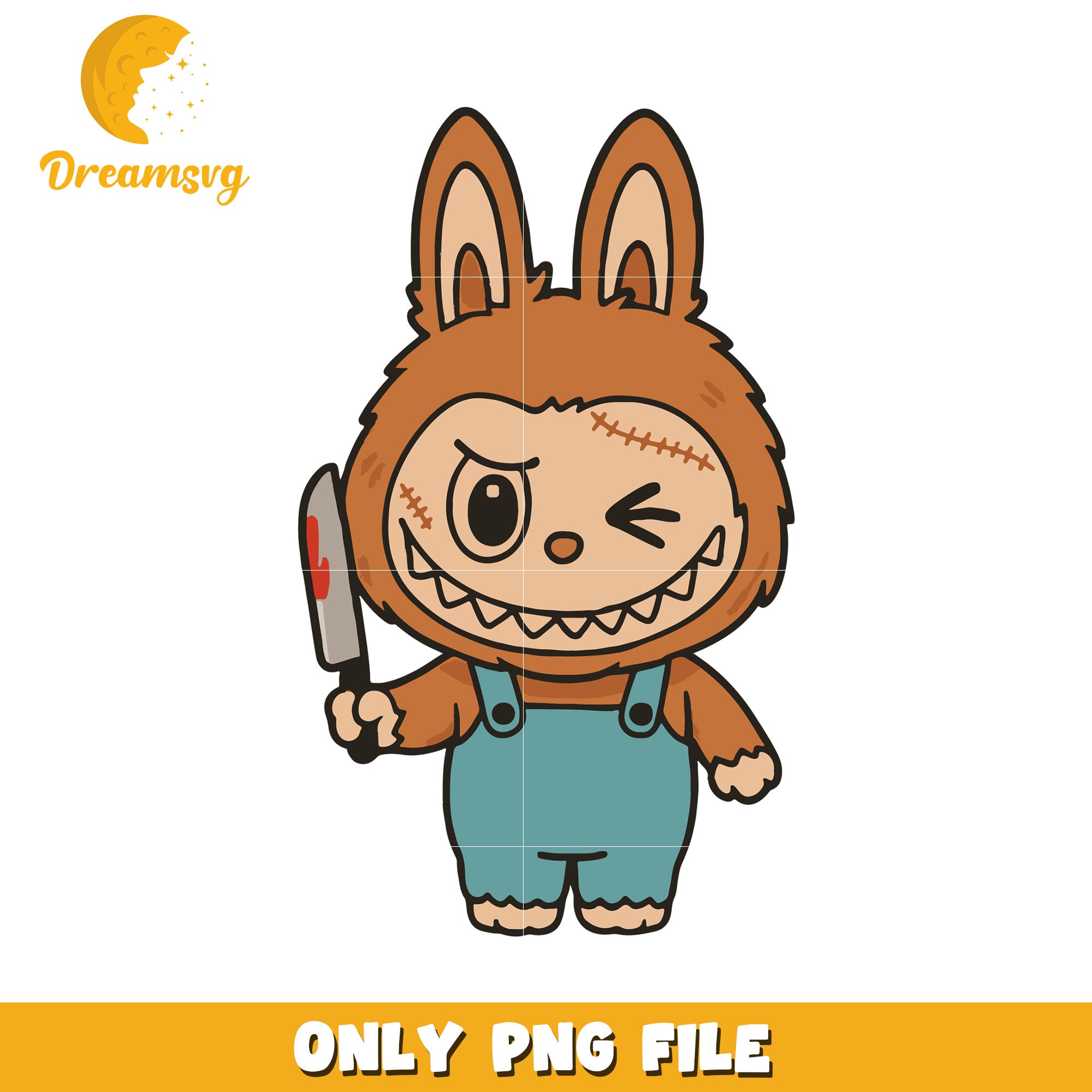 Labubu chucky design png, halloween png, halloween season png