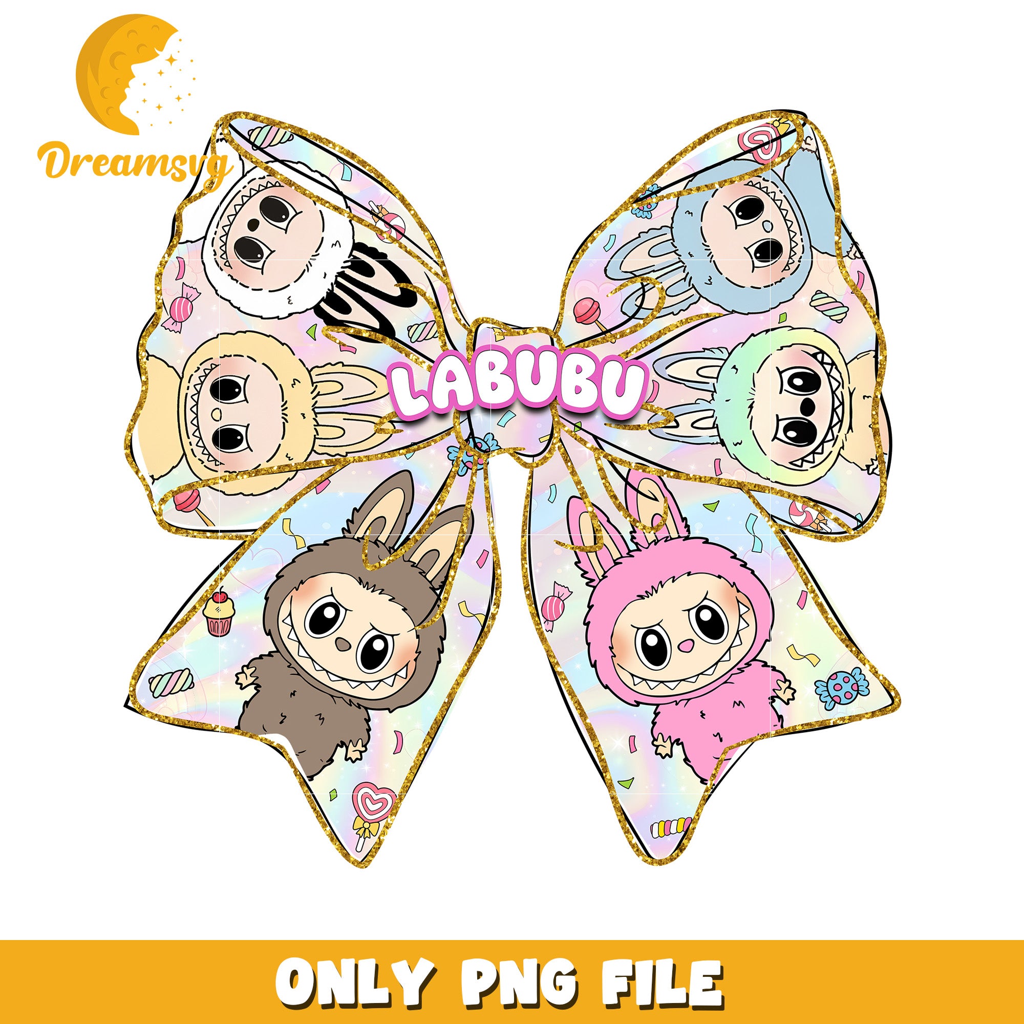 Labubu colorful png, all popmart characters​ png, labubu art​ png