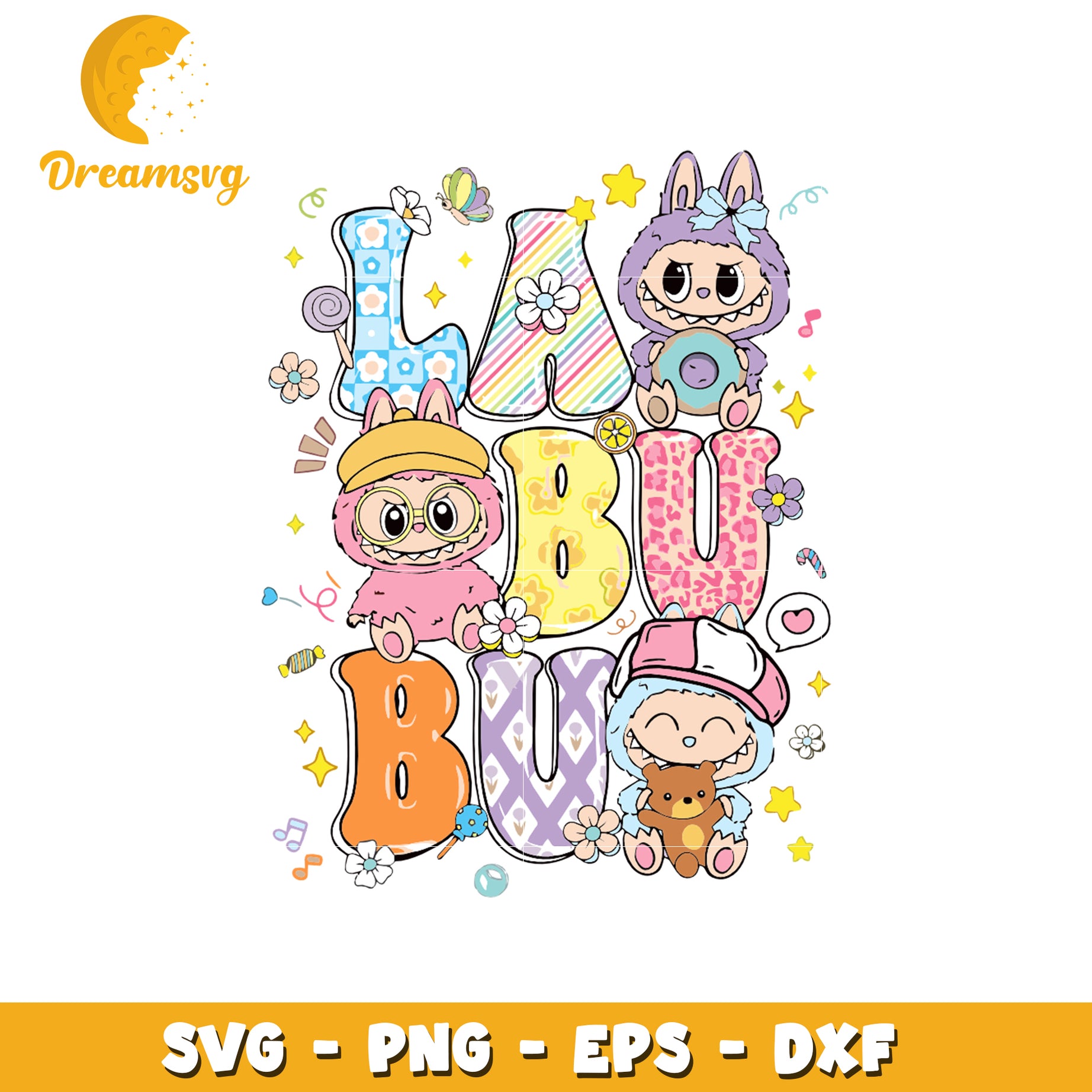 Labubu cute charatcers design labubu svg, labubu toys svg, real labubu svg