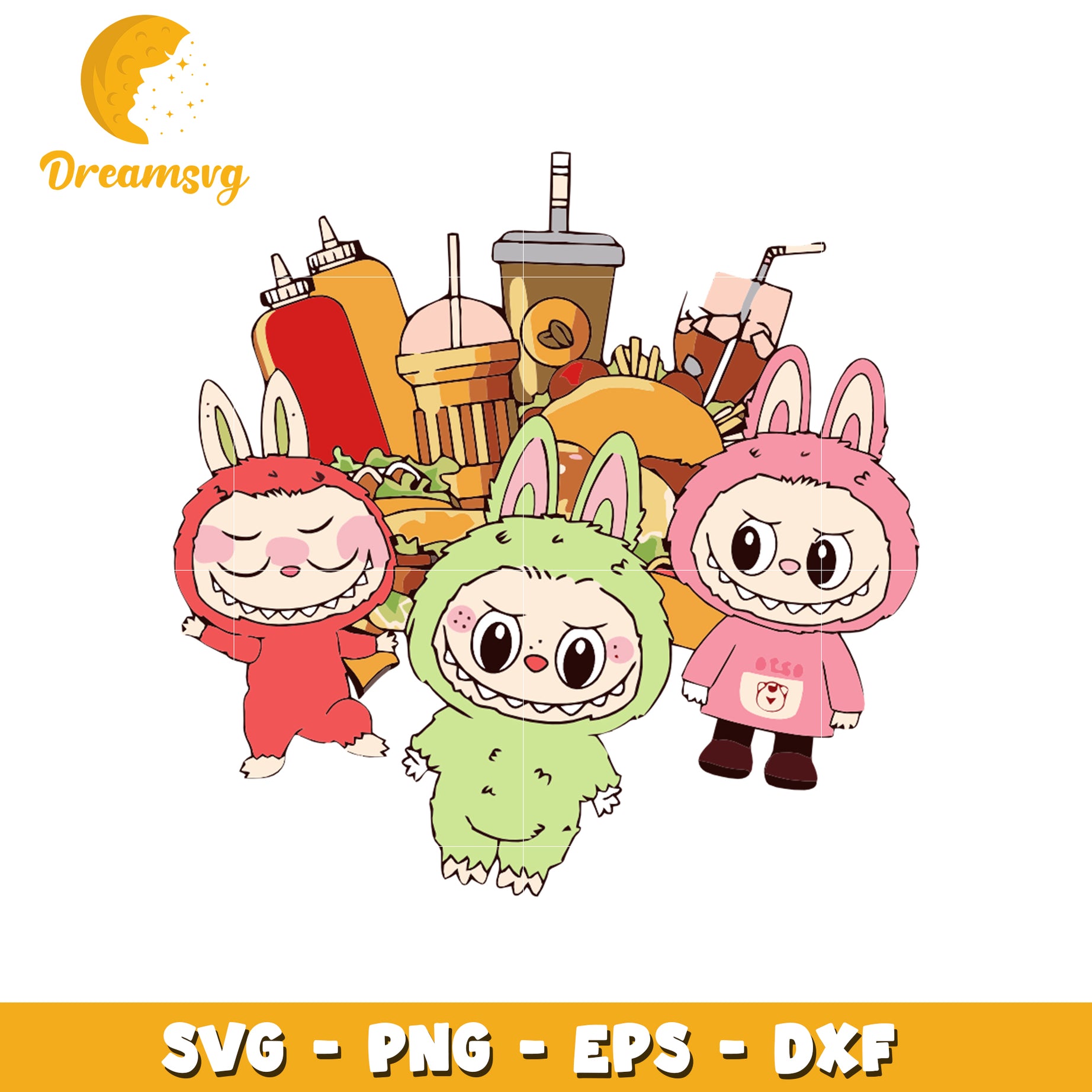 Labubu Fast Labubu fast food design labubu svg, labubu toys svg, real labubu svg ...