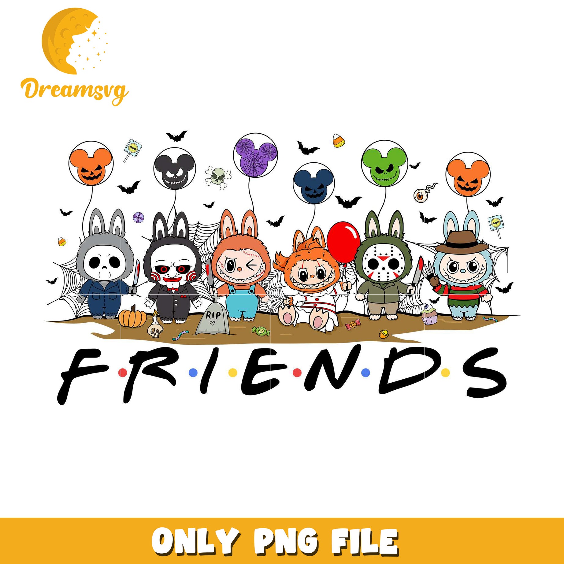 Labubu friends png, halloween store​ png, halloween movies​ png