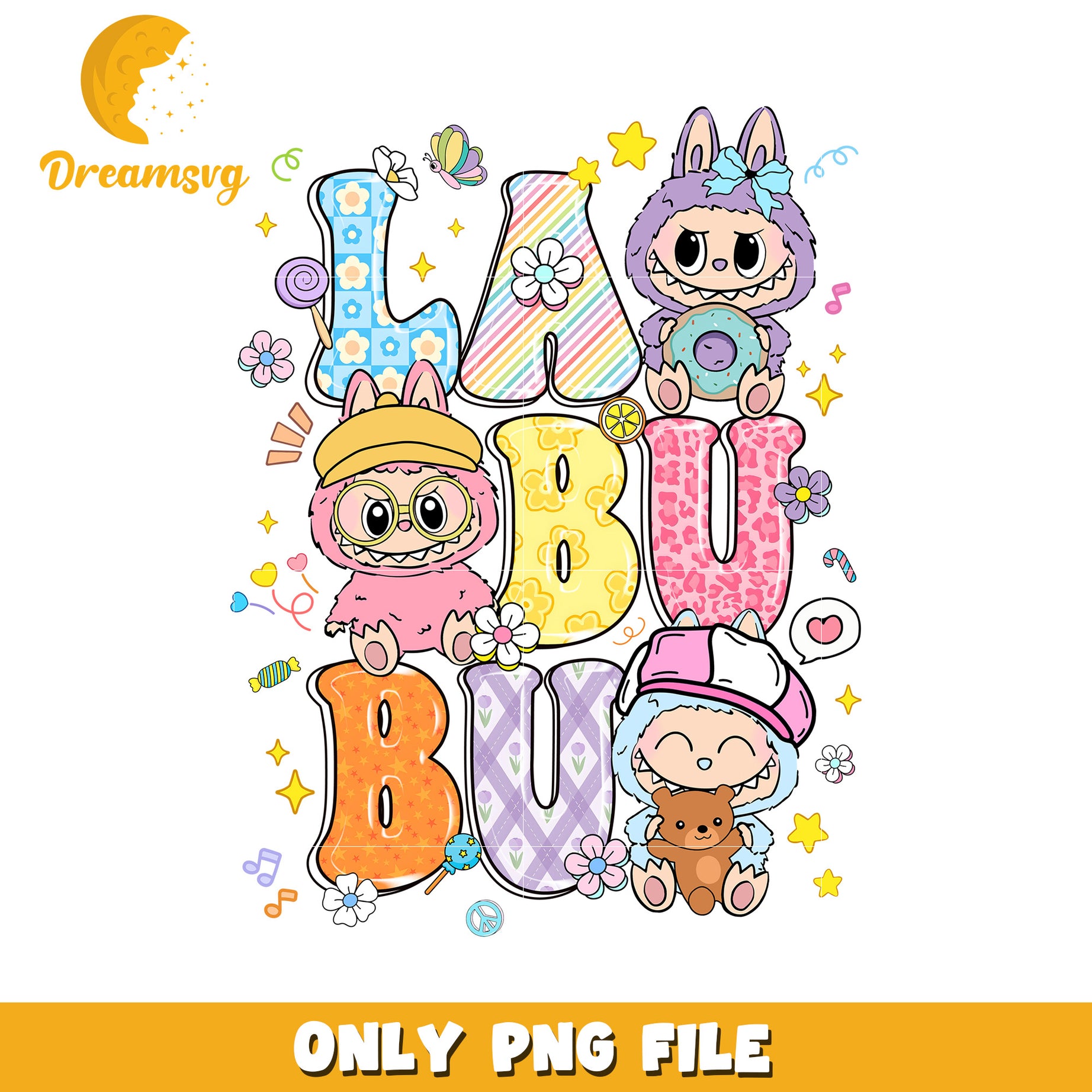 Labubu funny design png, popmart usa png, labubu keychain​ png