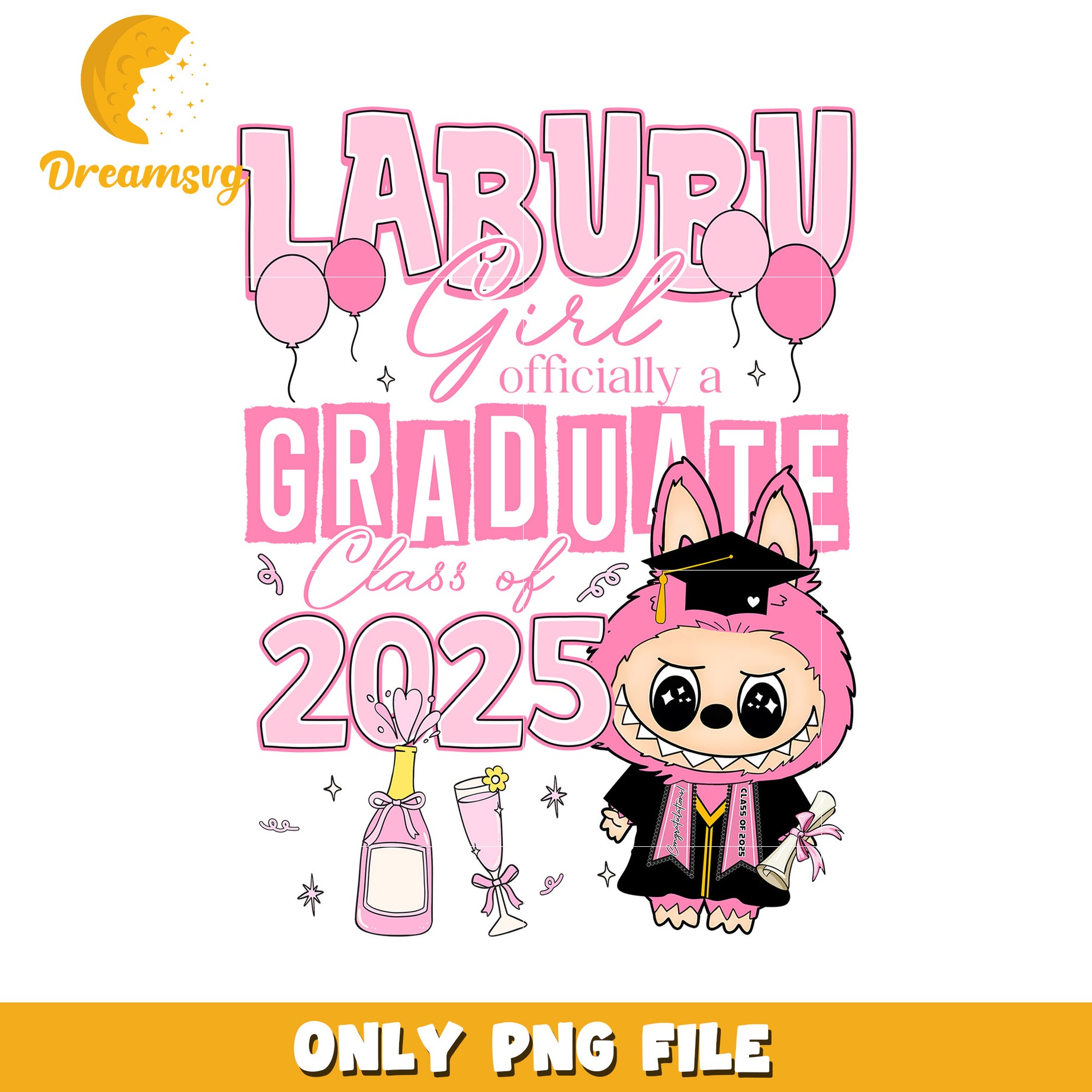 Labubu graduate 2025 png, labubu clothes​ png, labubu macaron png