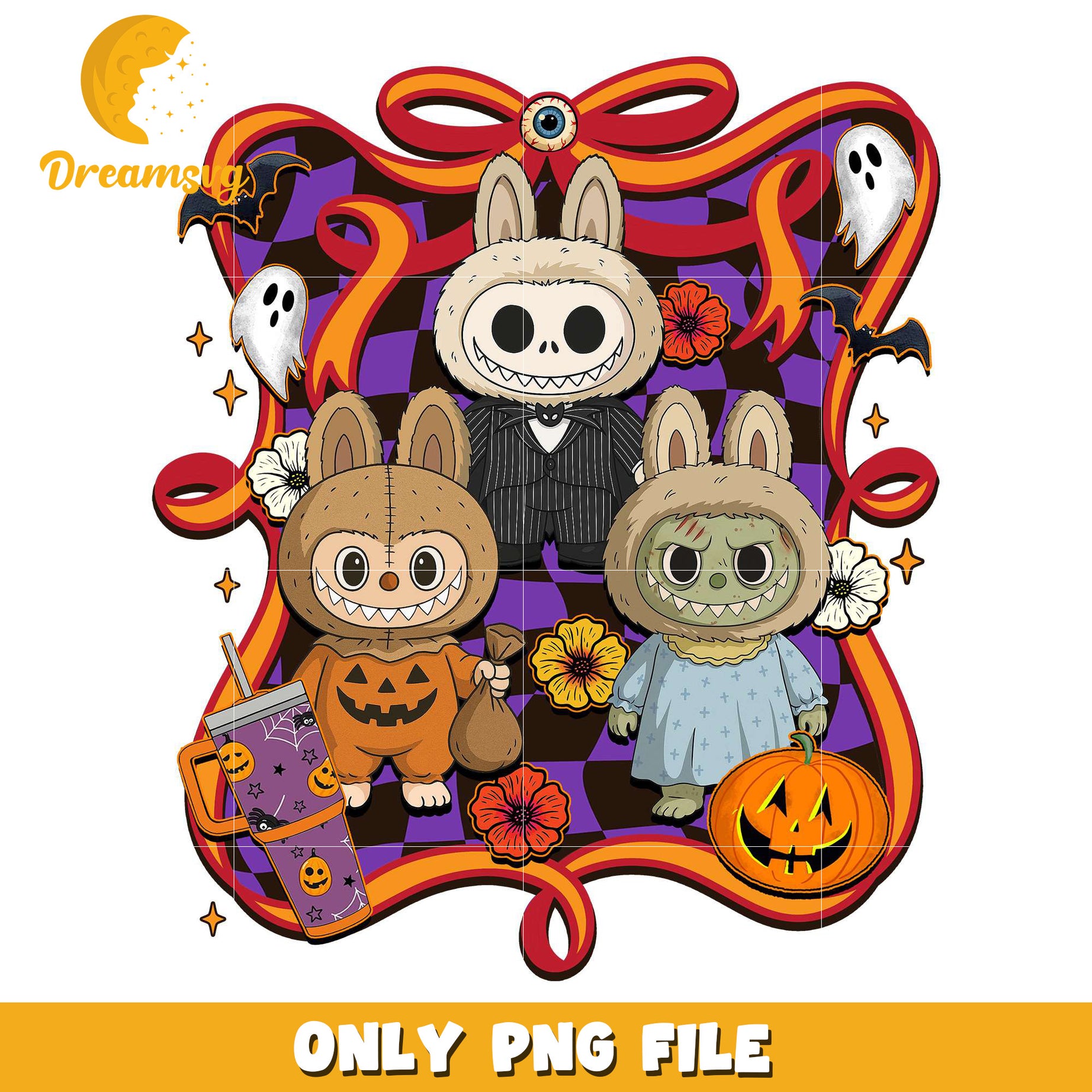 Labubu halloween png, halloween cartoons​ png, halloween movies​ png