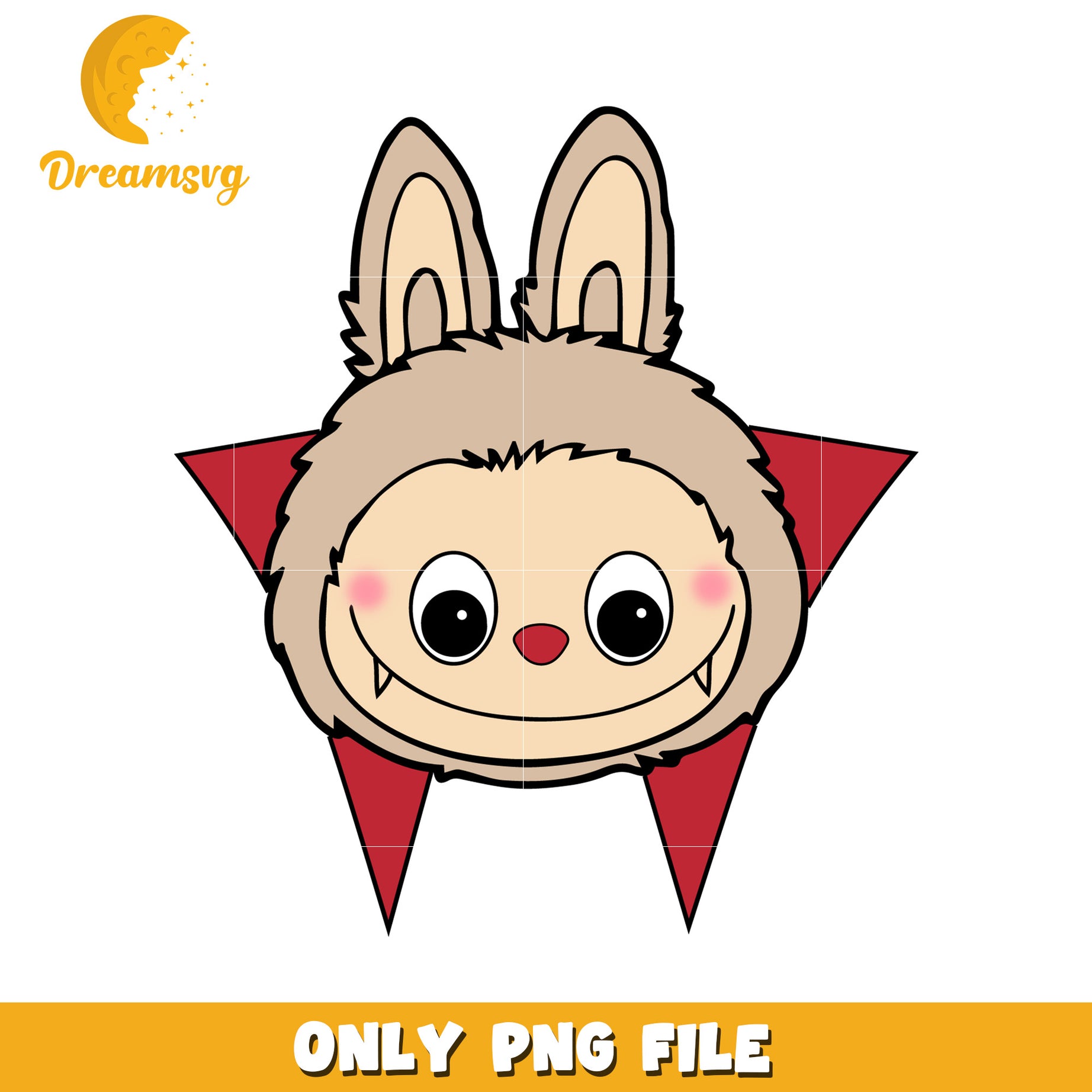 Labubu head design png, halloween time png, spooky season png