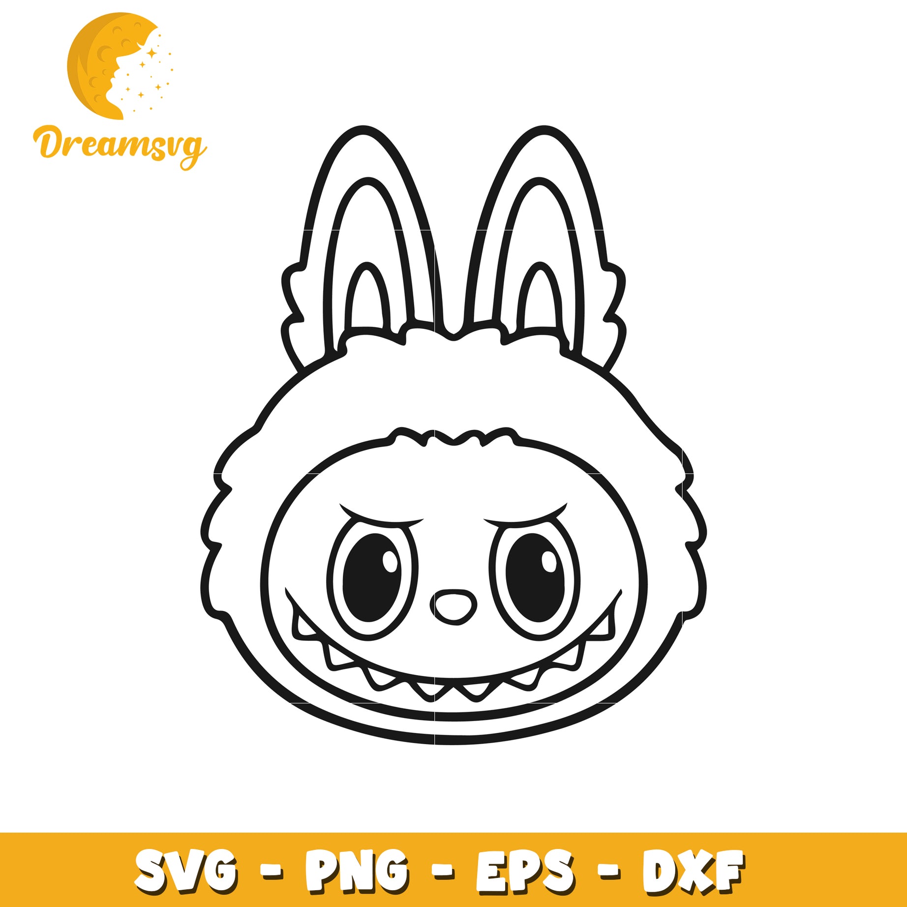 Labubu head svg, halloween svg, popmart labubu svg