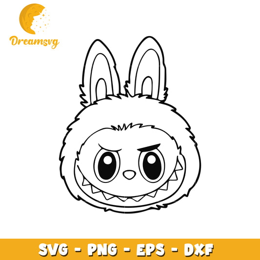 Labubu head svg, labubu dolls svg, popmart labubu svg