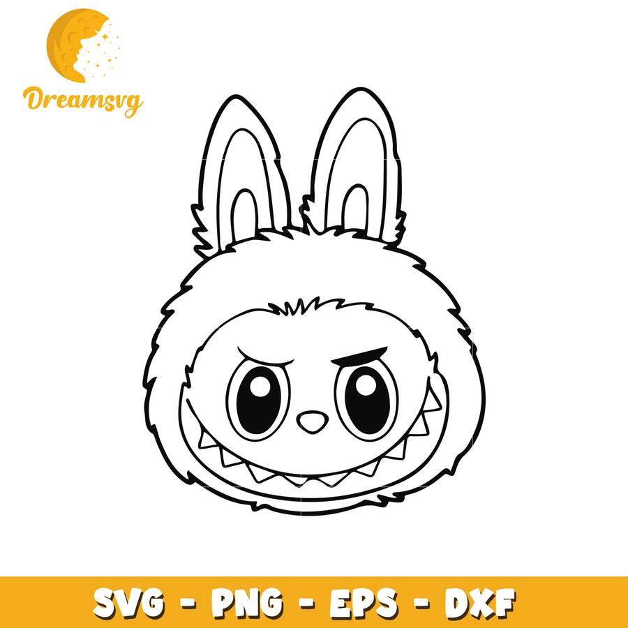 Labubu head svg, labubu dolls svg, popmart labubu svg