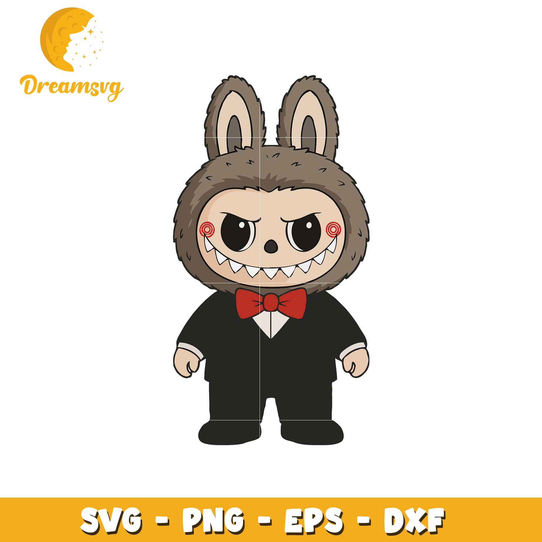 Labubu in suit svg, labubu characters svg, labubu outfits svg