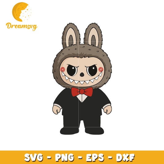 Labubu in suit svg, labubu characters svg, labubu outfits svg
