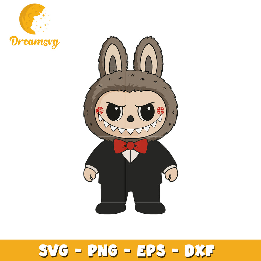 Labubu in suit svg, labubu characters svg, labubu outfits svg