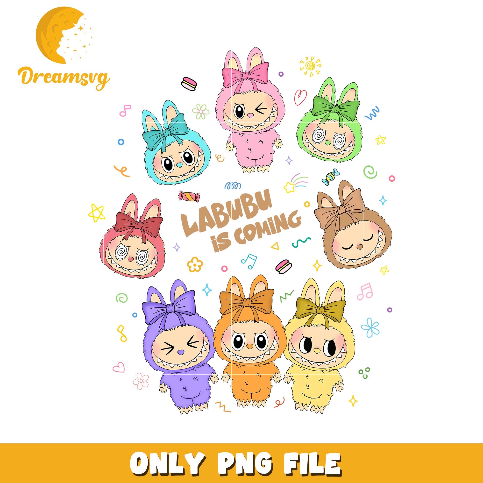Labubu is coming png, popmart labubu​ png, labubu art​ png
