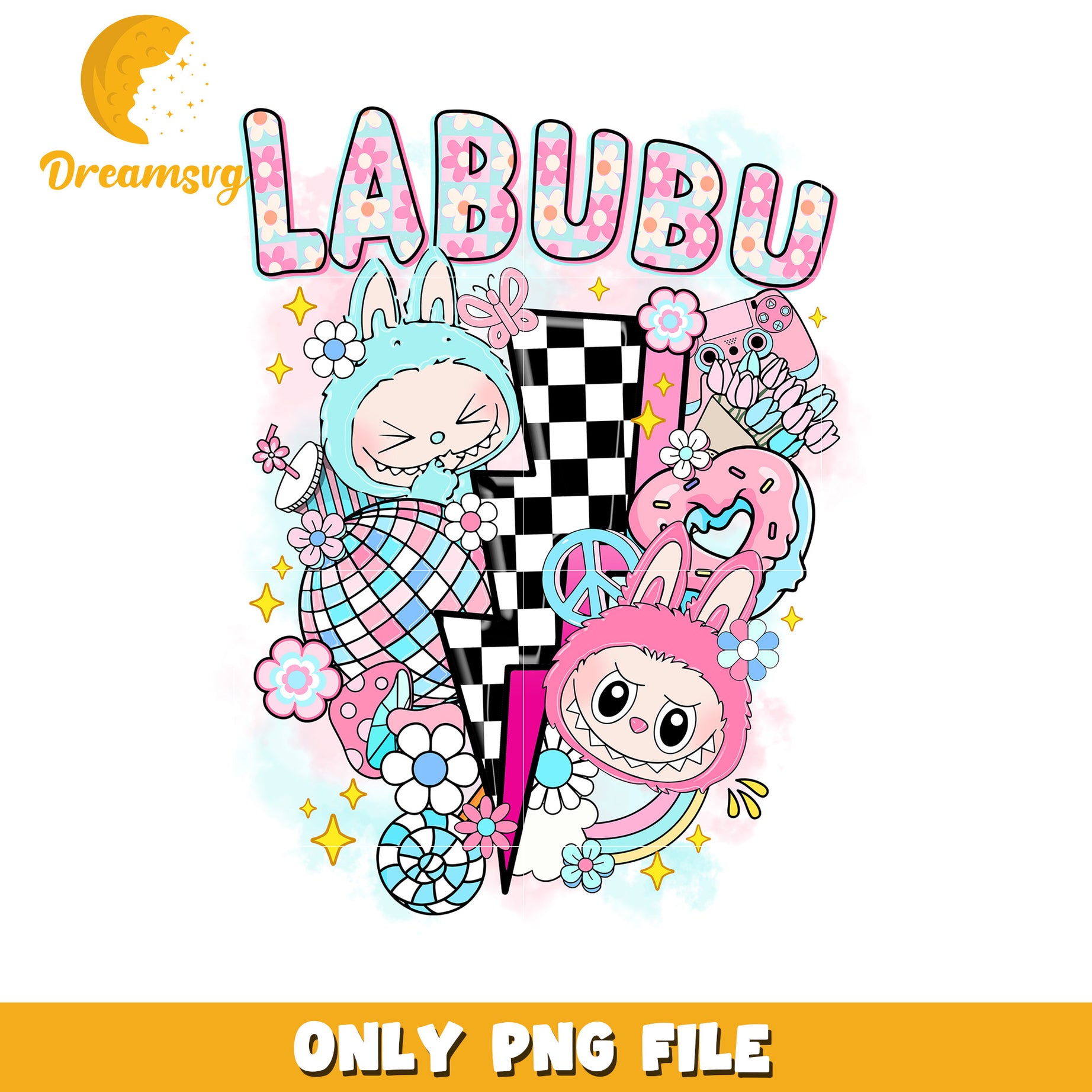 Labubu music design png, popmart usa png, labubu keychain​ png