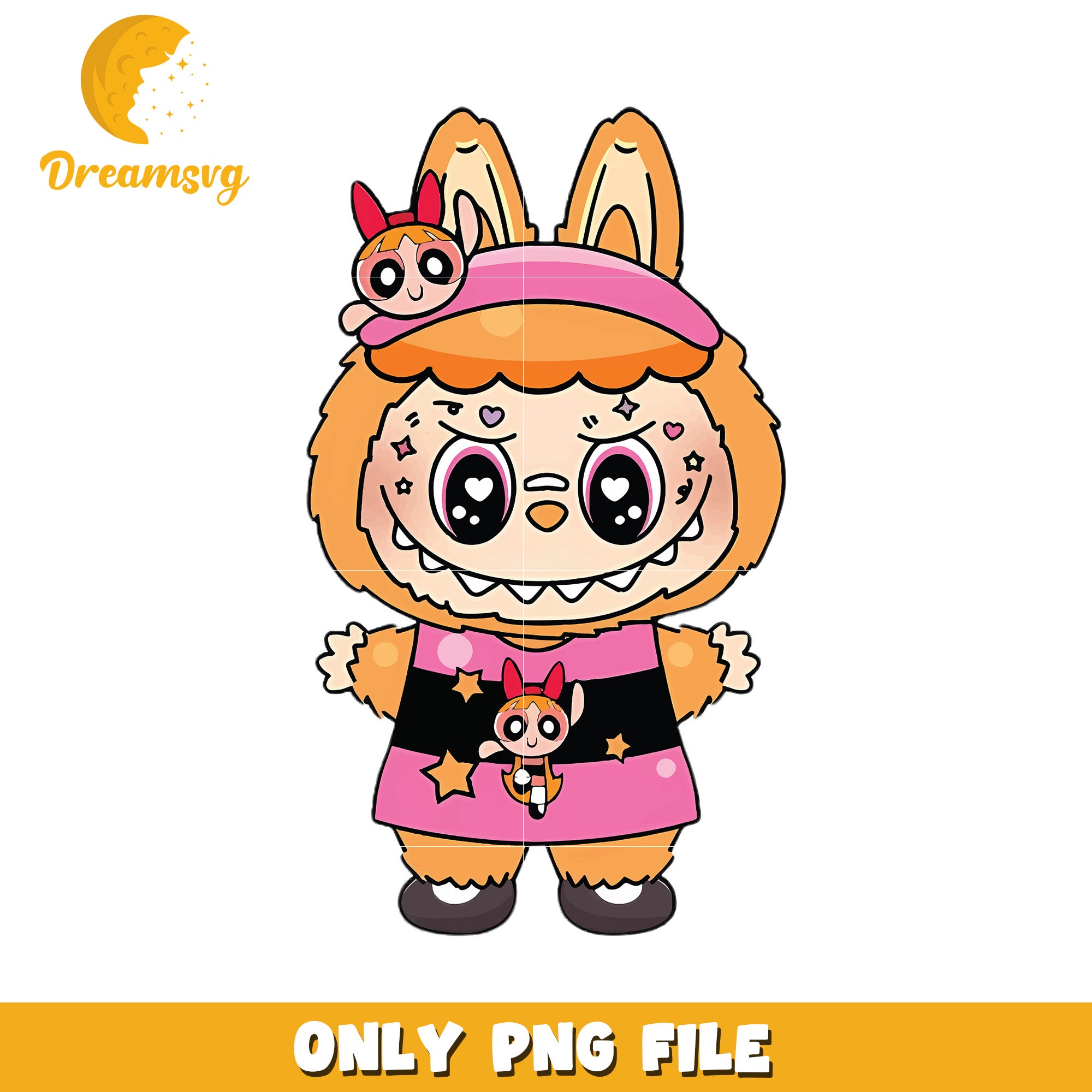 Labubu powerpuff girls png, popmart labubu​ png, cartoon characters png