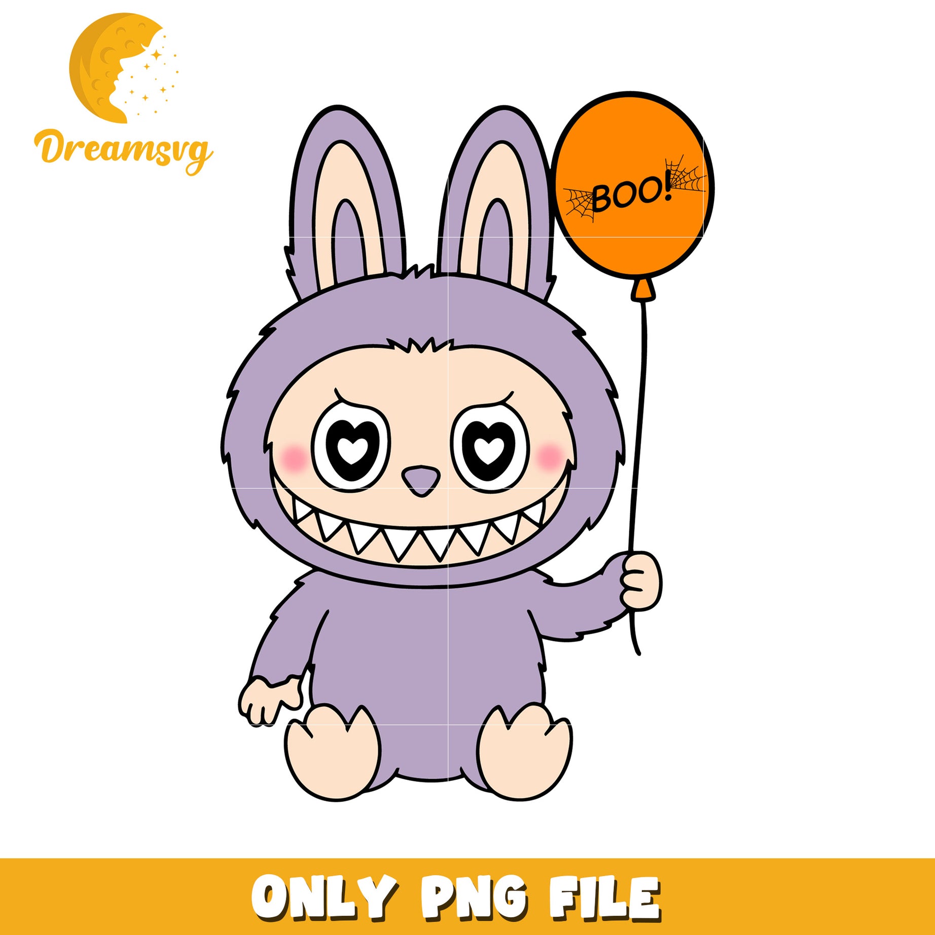 Labubu purple design png, trick or treat  png, halloween pumpkin png