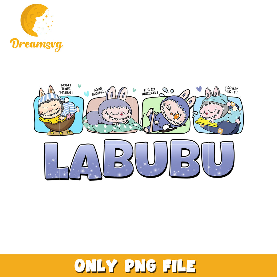 Labubu sleepy png, popmart labubu png, cute labubu png