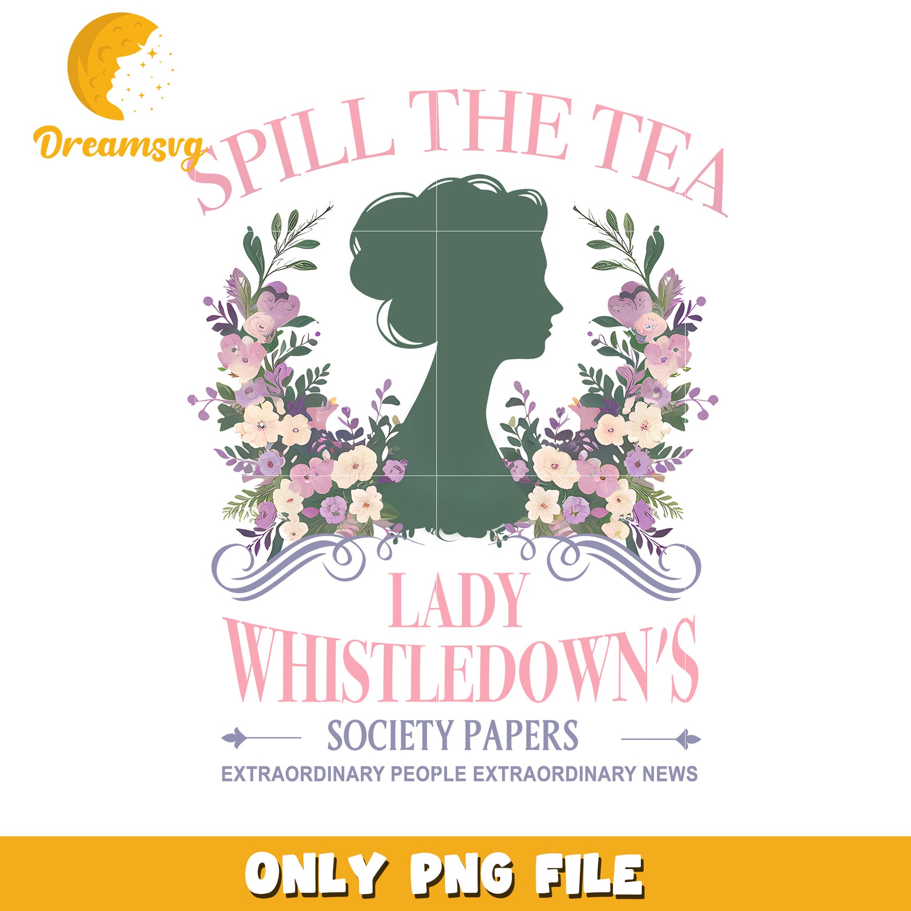 Lady Whistledown Society Papers PNG Floral Design Art