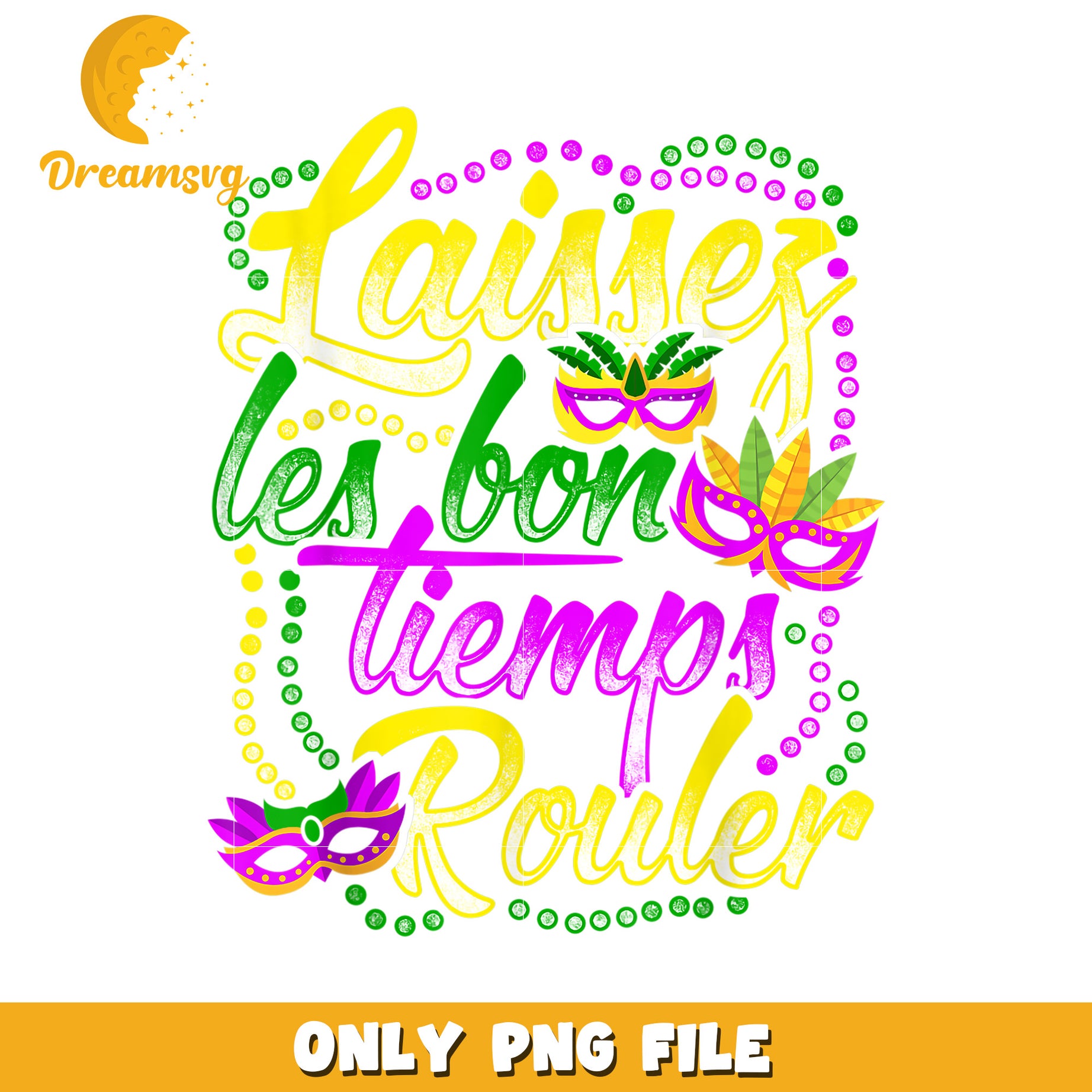 Laissez les bons temps rouler font design png, Mardi Gras png