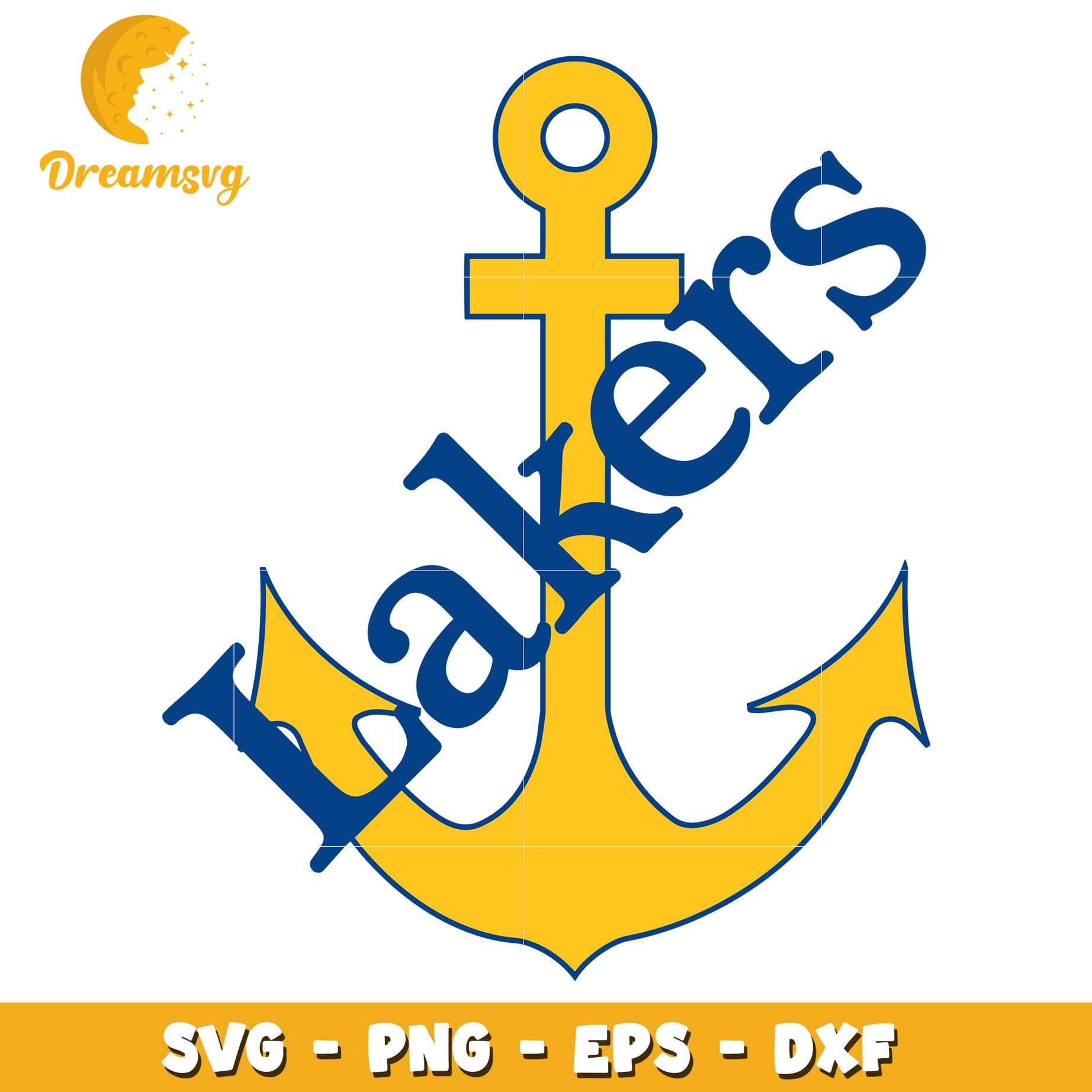 Lakers Anchor SVG PNG EPS DXF Cut File