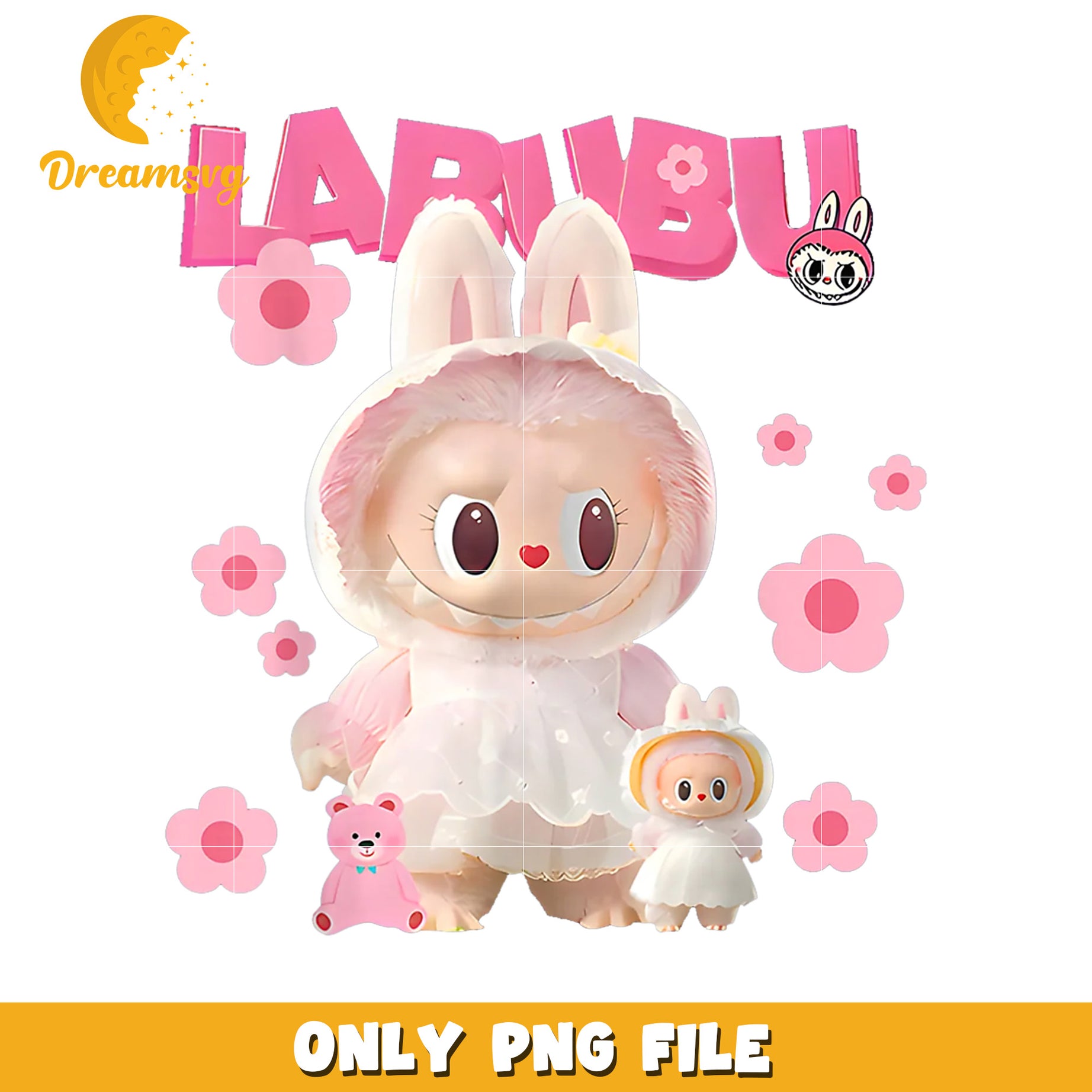Larubu Bunny PNG, Cute Kawaii, Pink Toy, DreamsVG