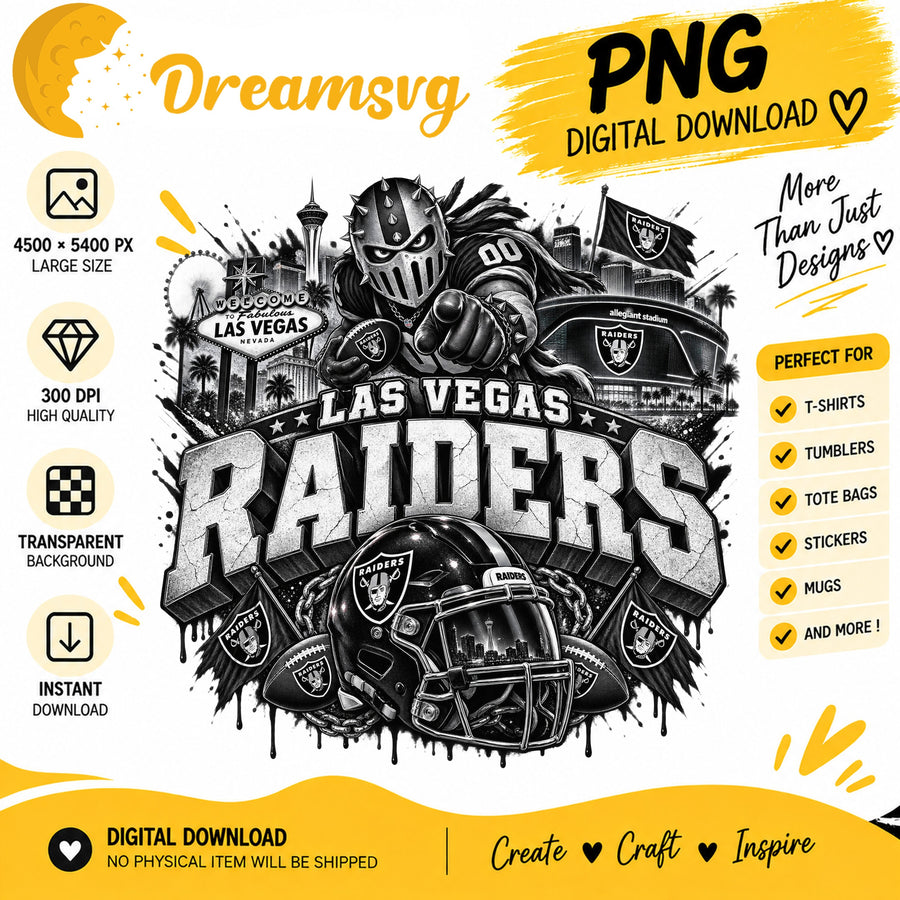 Las Vegas Raiders Mascot Stadium Skyline Football PNG