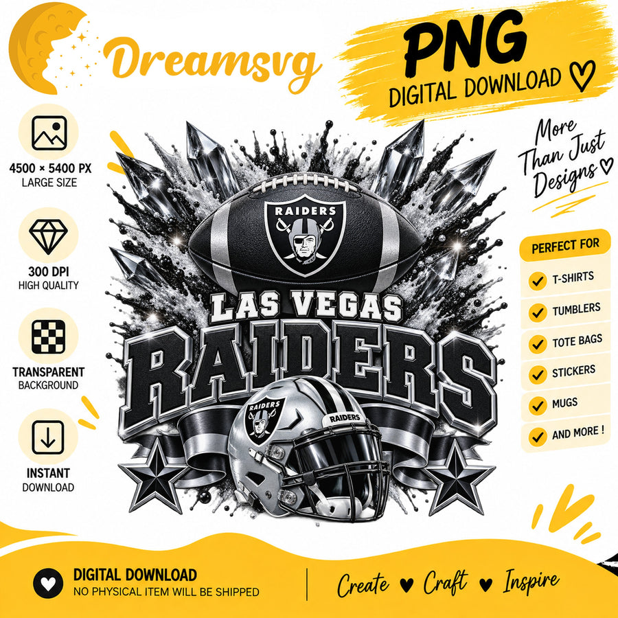 Las Vegas Raiders NFL Football Helmet Crystal Splash PNG