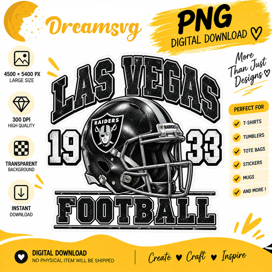 Las Vegas Raiders Vintage Grunge Football Helmet 1933 PNG