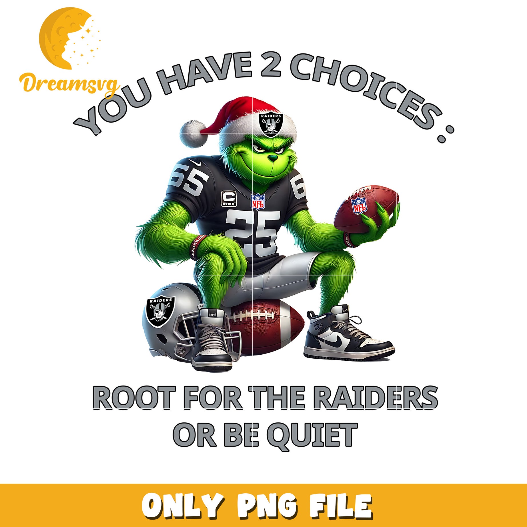 Las vegas raiders grinch png, american sports png, nfl plus png