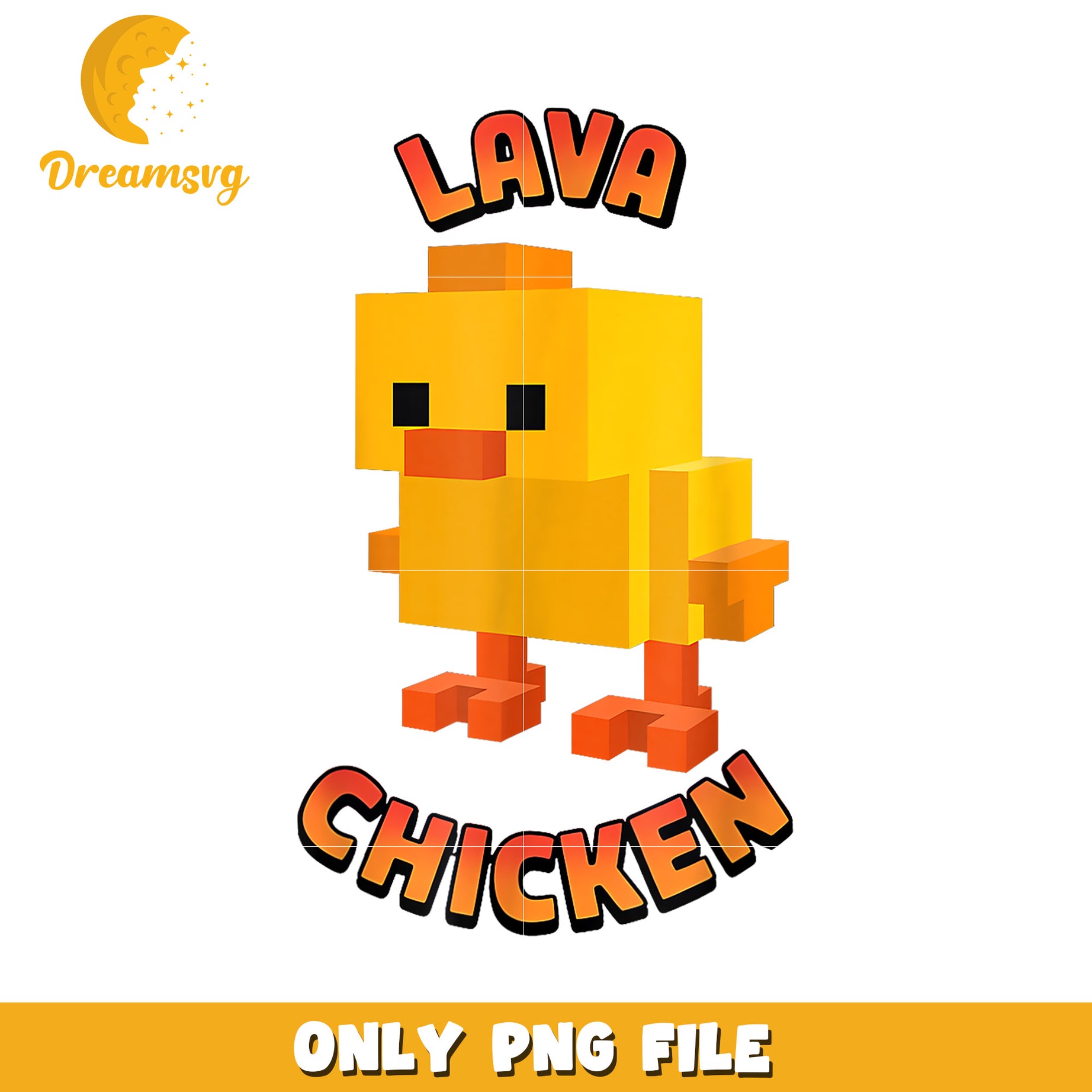 Lava Chicken PNG File, Cute Pixel Art for Crafts and Designs