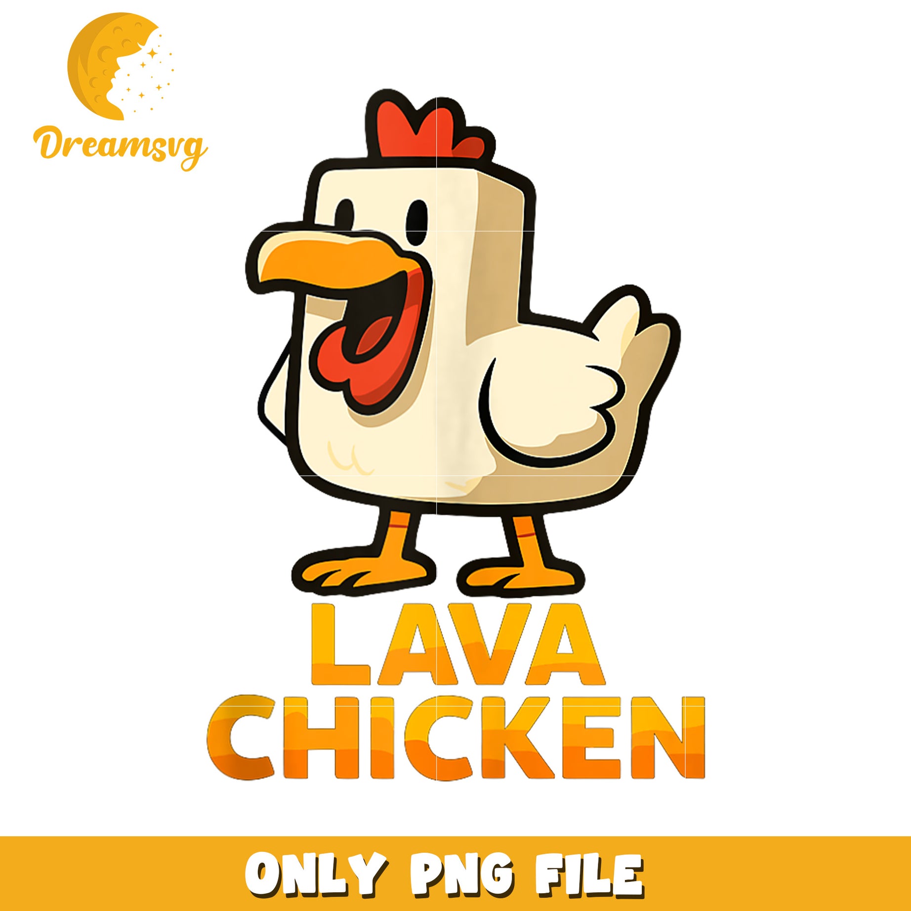 Lava Chicken PNG File, Fun Cartoon Character Design, Instant Download