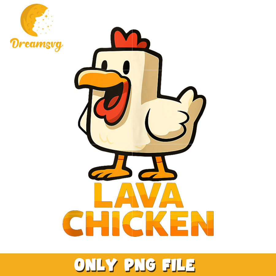 Lava Chicken PNG File, Fun Cartoon Character Design, Instant Download