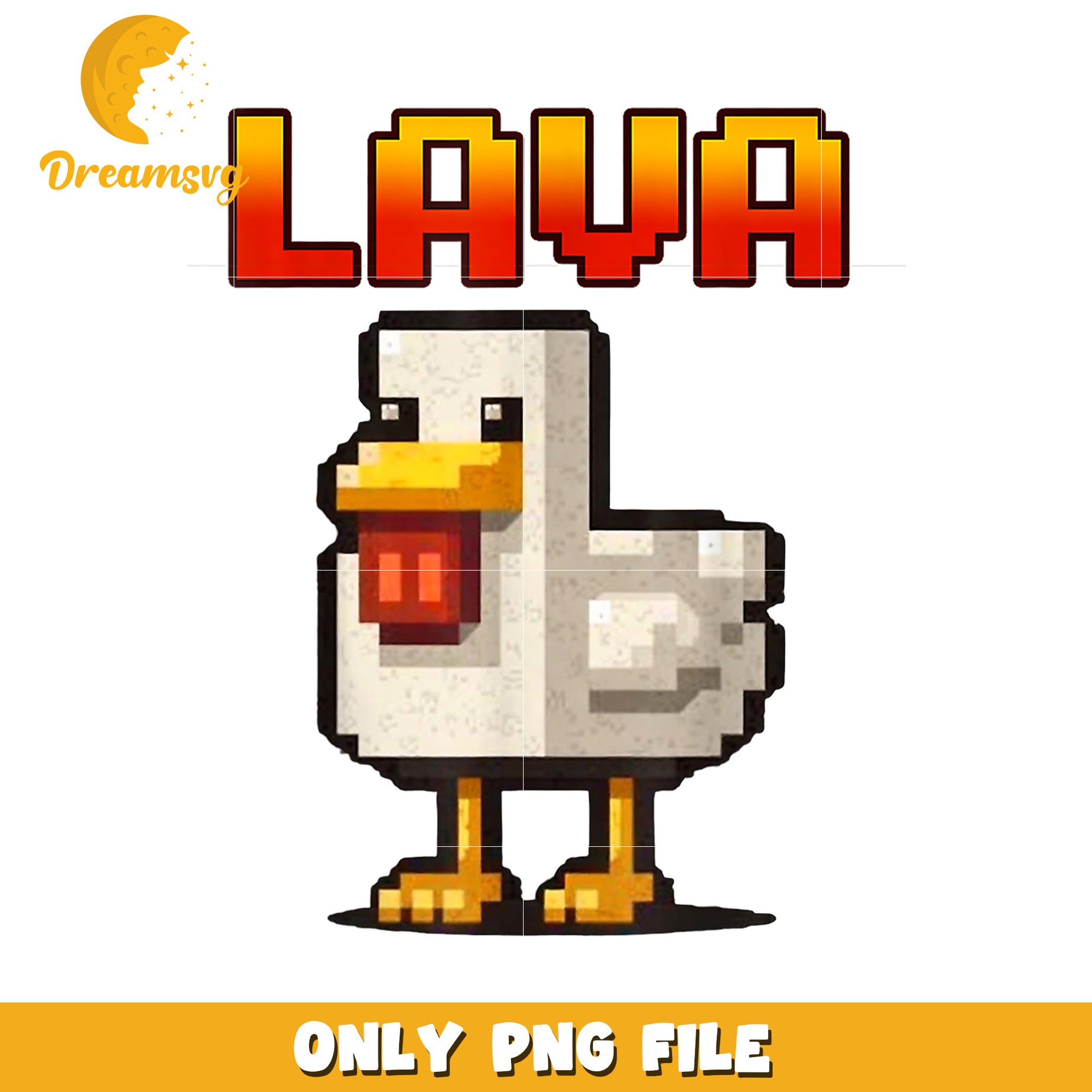 Lava Duck Illustration, Downloadable PNG File for Projects, Fun Art