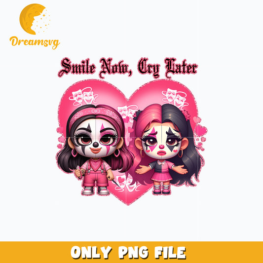 Chicano girl smile now cry later valentine png