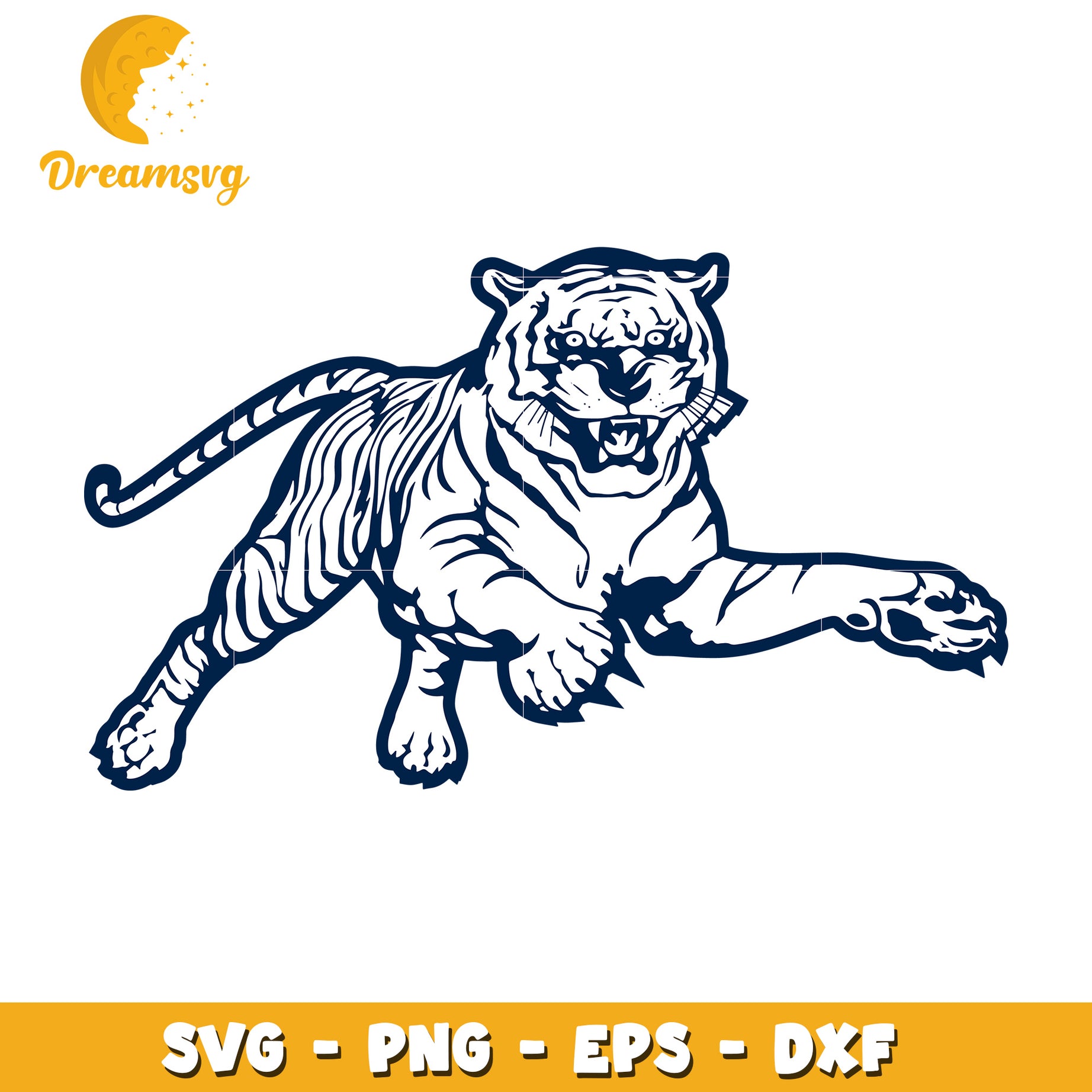 Leaping Tiger SVG PNG EPS DXF Cut File