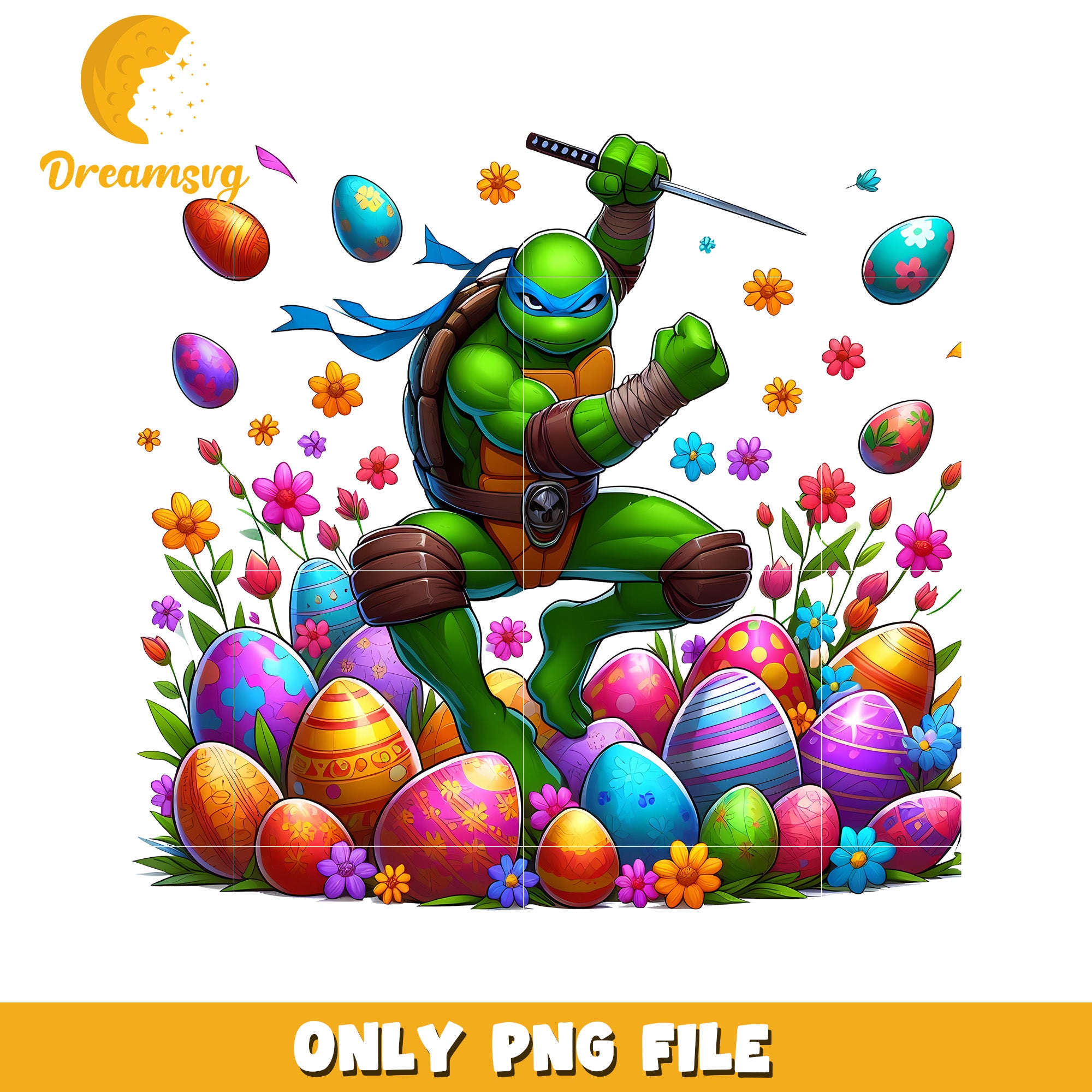 Leonardo easter day png, easter day png, ninja turtle png